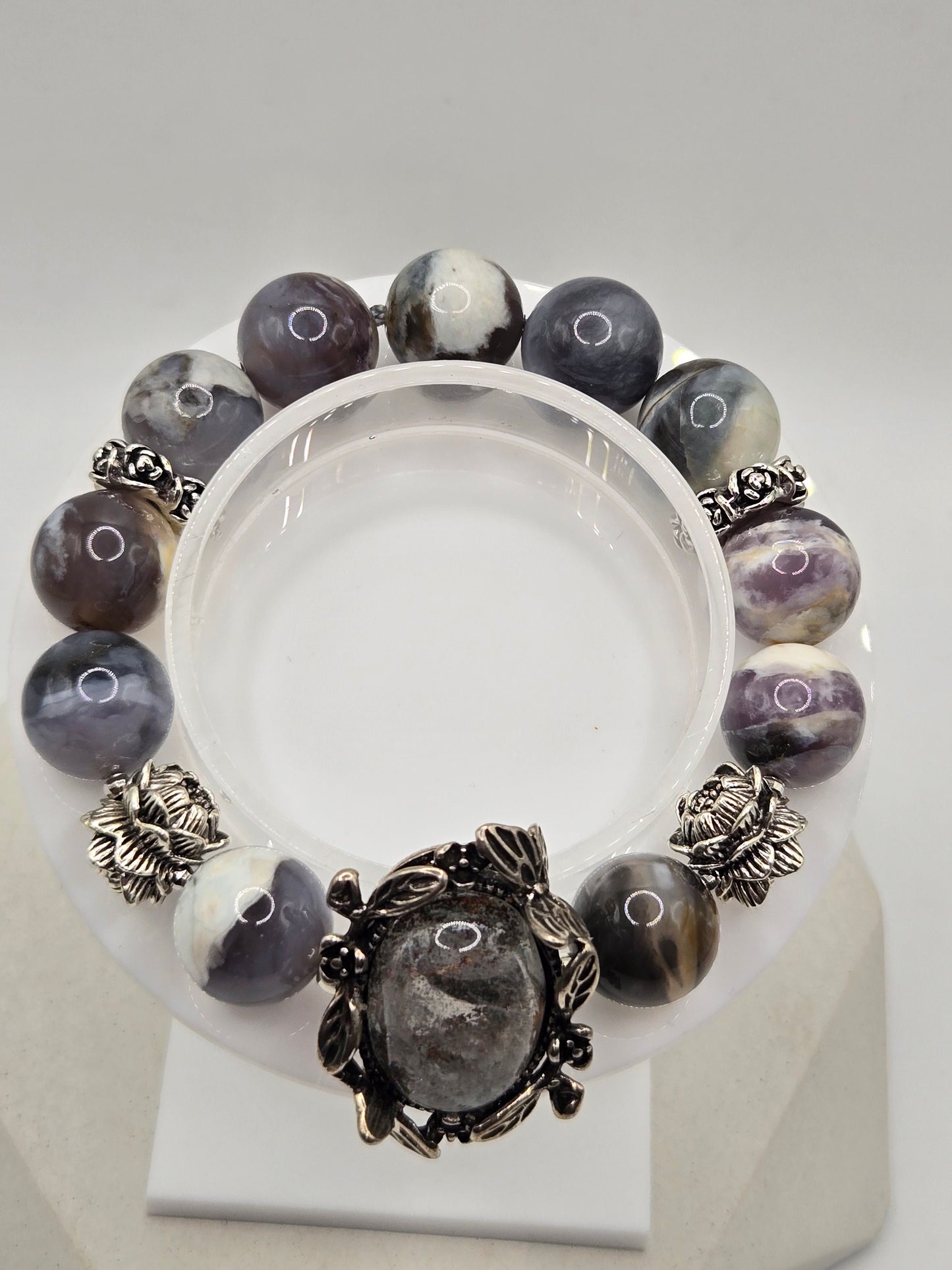 Purple Opal and Garden Quartz Bracelet