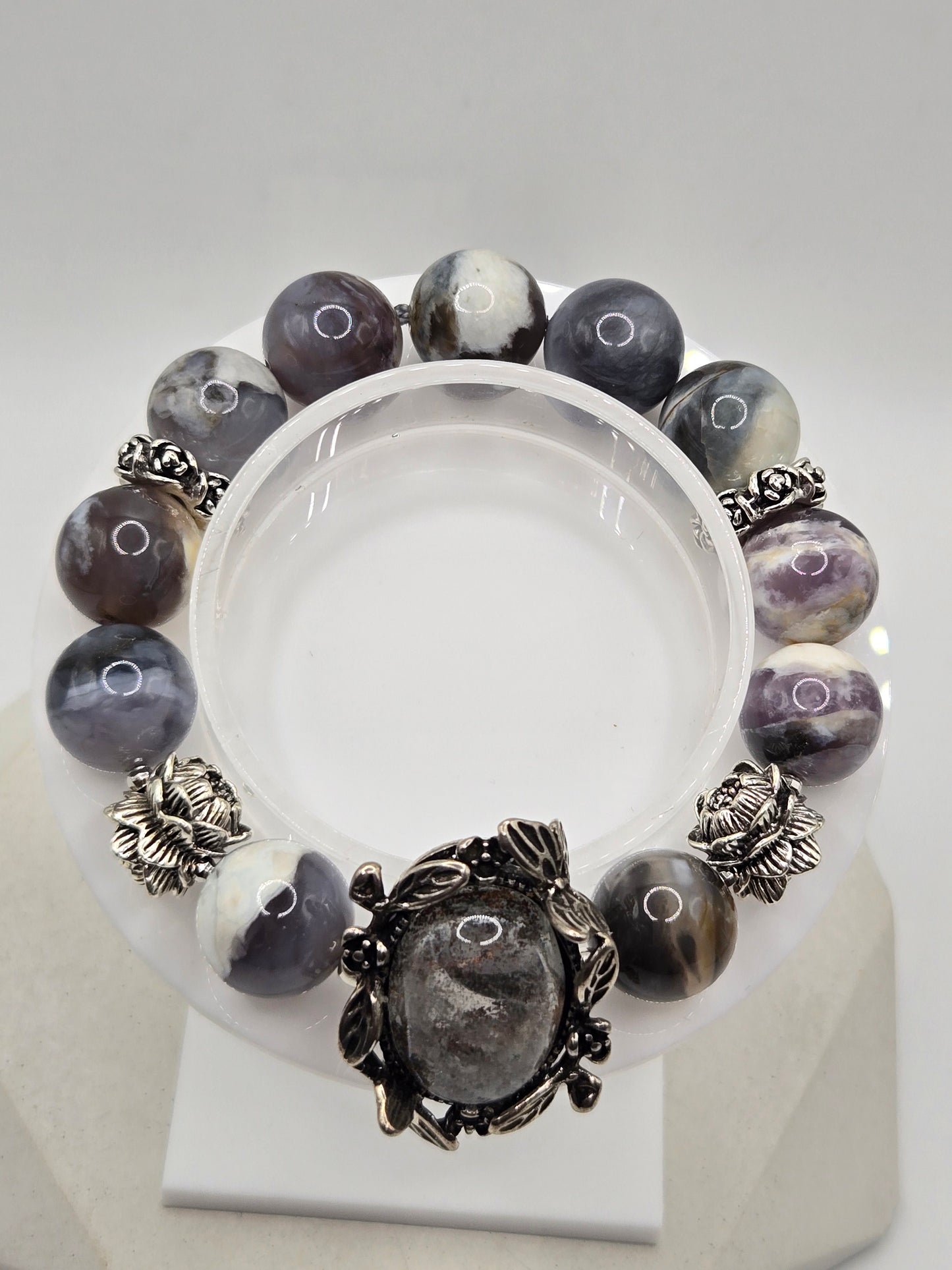 Purple Opal and Garden Quartz Bracelet