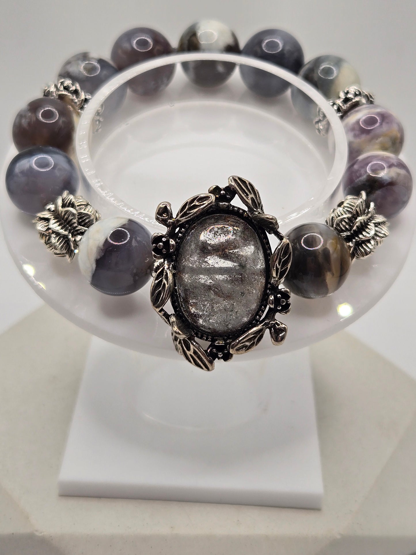 Purple Opal and Garden Quartz Bracelet