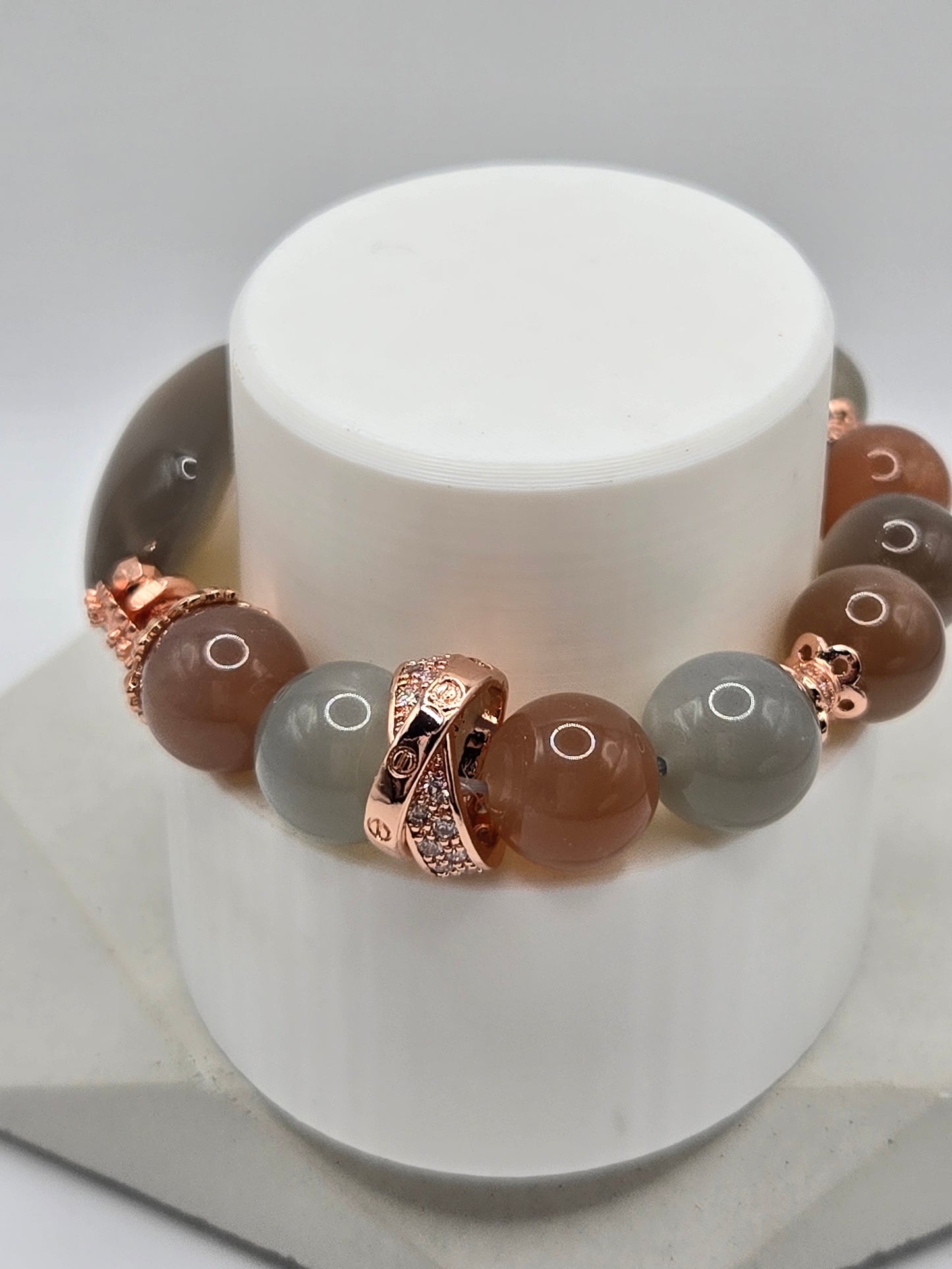 Mixed Color Moonstone and Agate bracelet