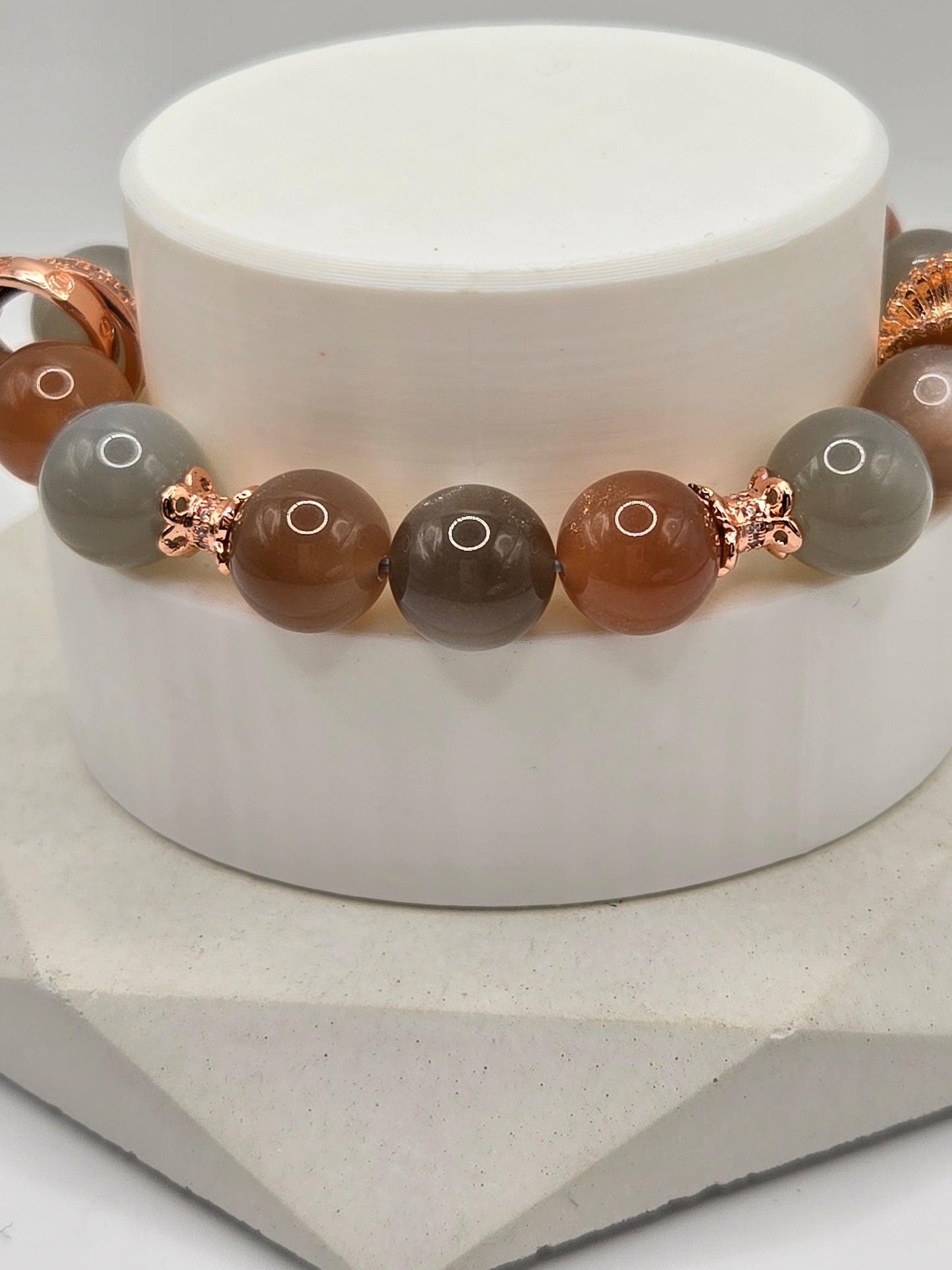 Mixed Color Moonstone and Agate bracelet