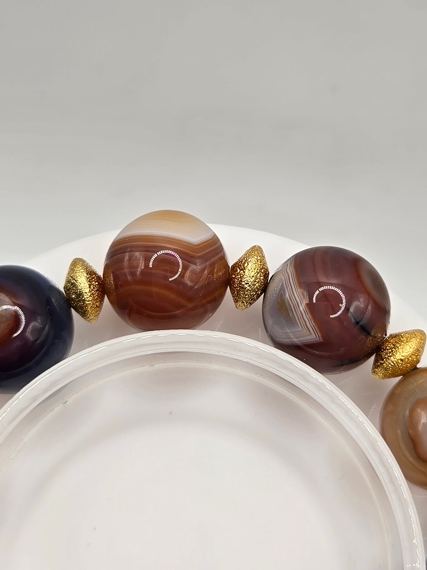 Mixed Color Banded Agate Bracelet