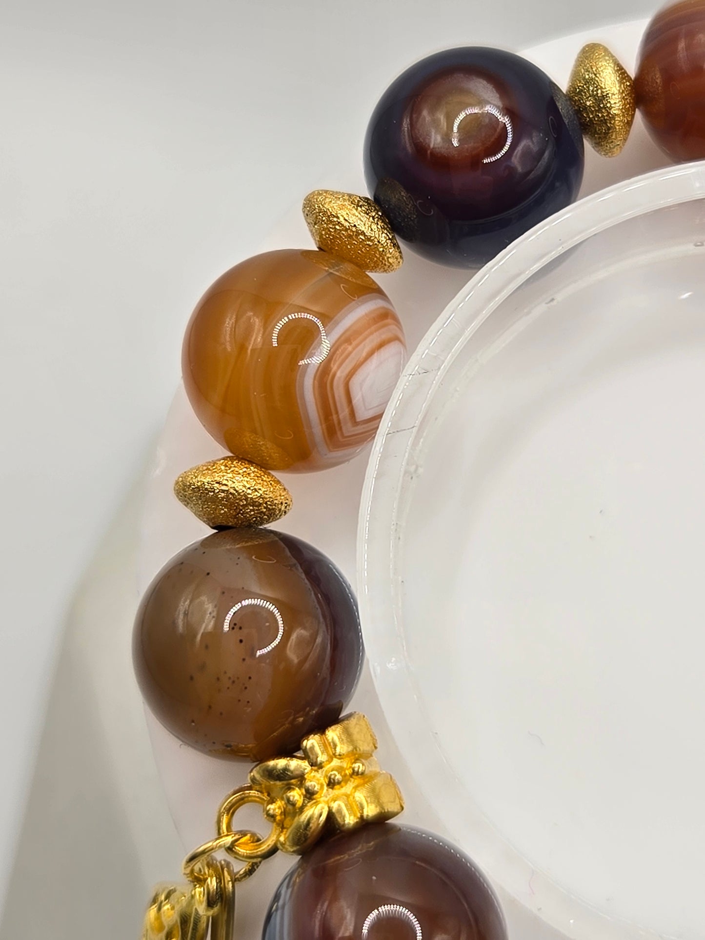 Mixed Color Banded Agate Bracelet