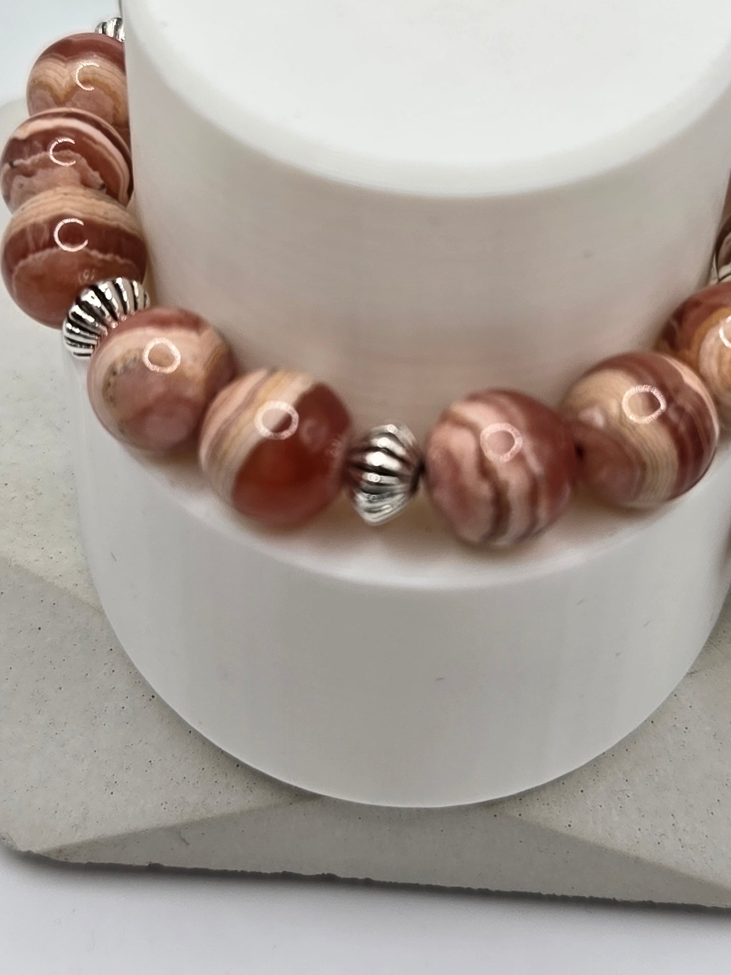 Rhodochrosite Heart Bracelet