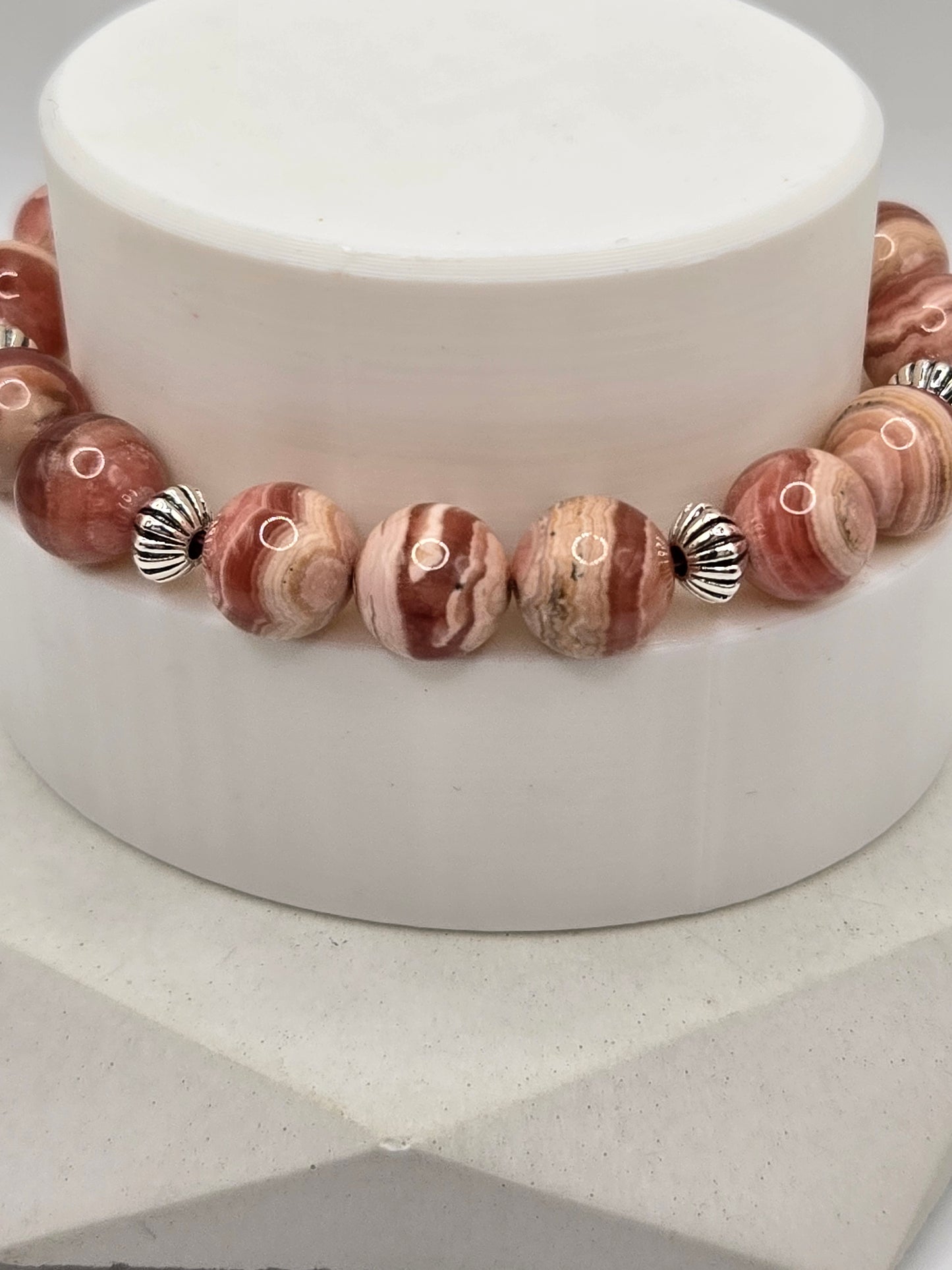 Rhodochrosite Heart Bracelet