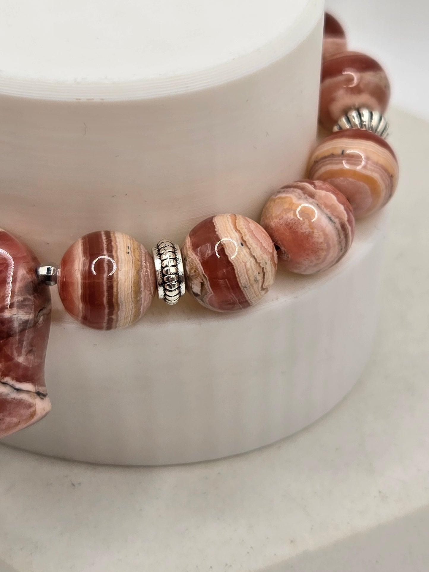 Rhodochrosite Heart Bracelet