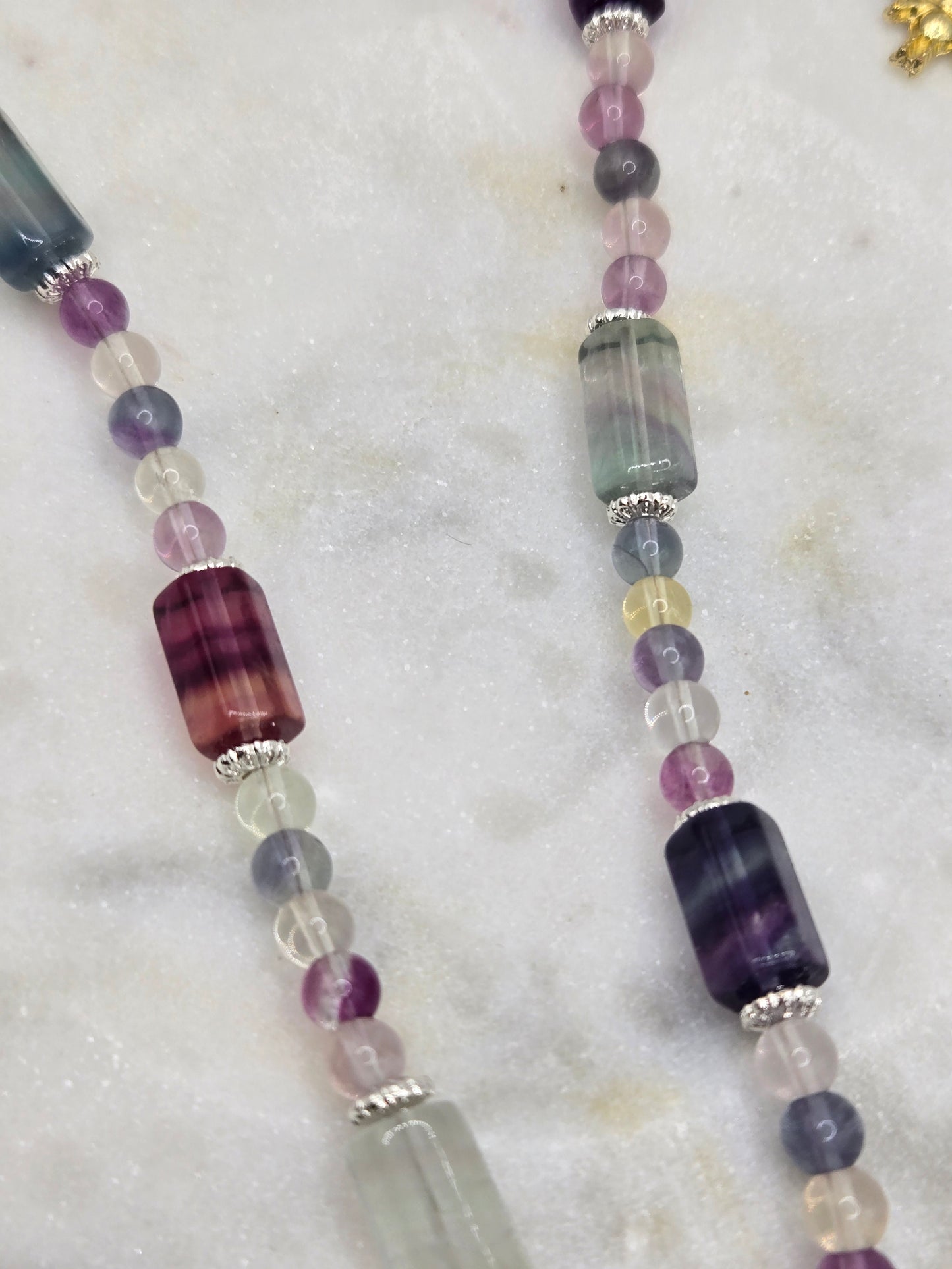 💜 Fluorite Necklace & Bracelet Set