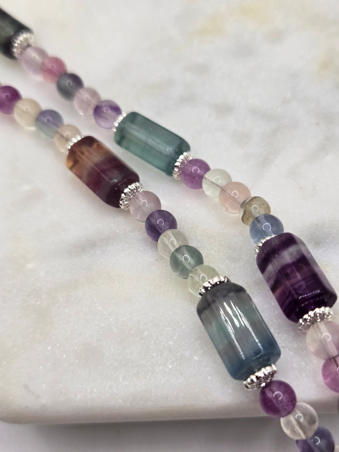 💜 Fluorite Necklace & Bracelet Set