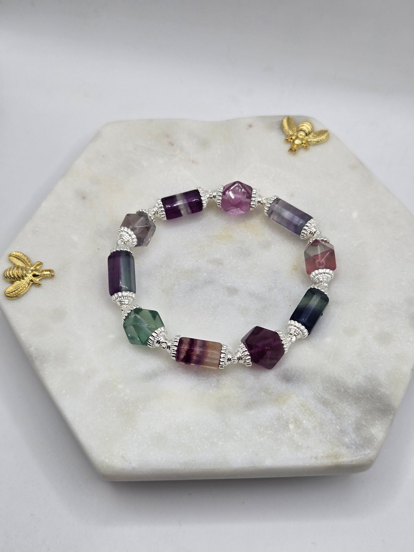 💜 Fluorite Necklace & Bracelet Set