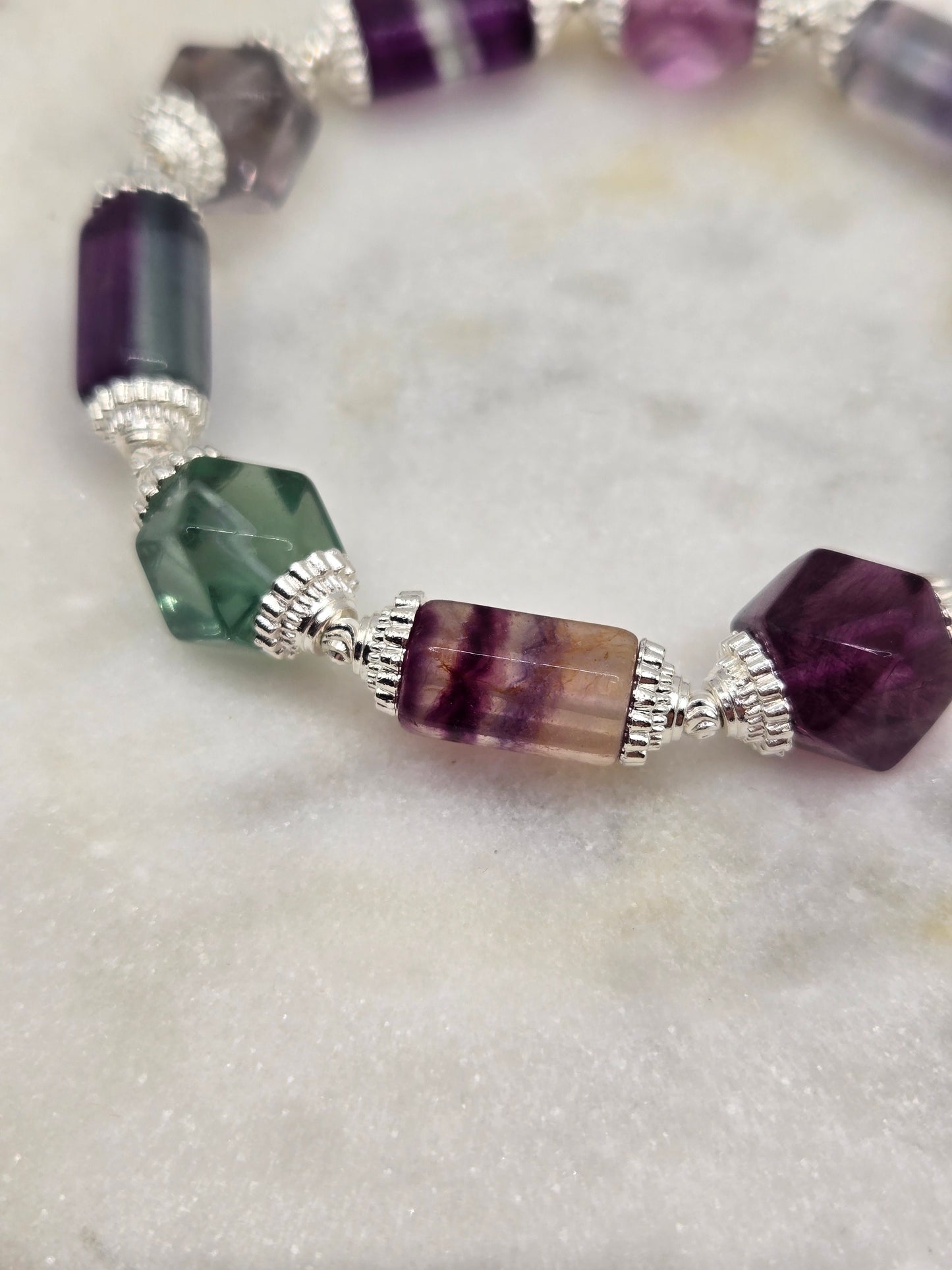 💜 Fluorite Necklace & Bracelet Set