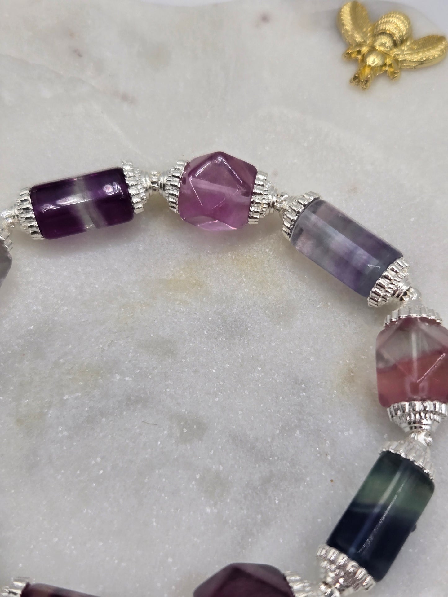 💜 Fluorite Necklace & Bracelet Set