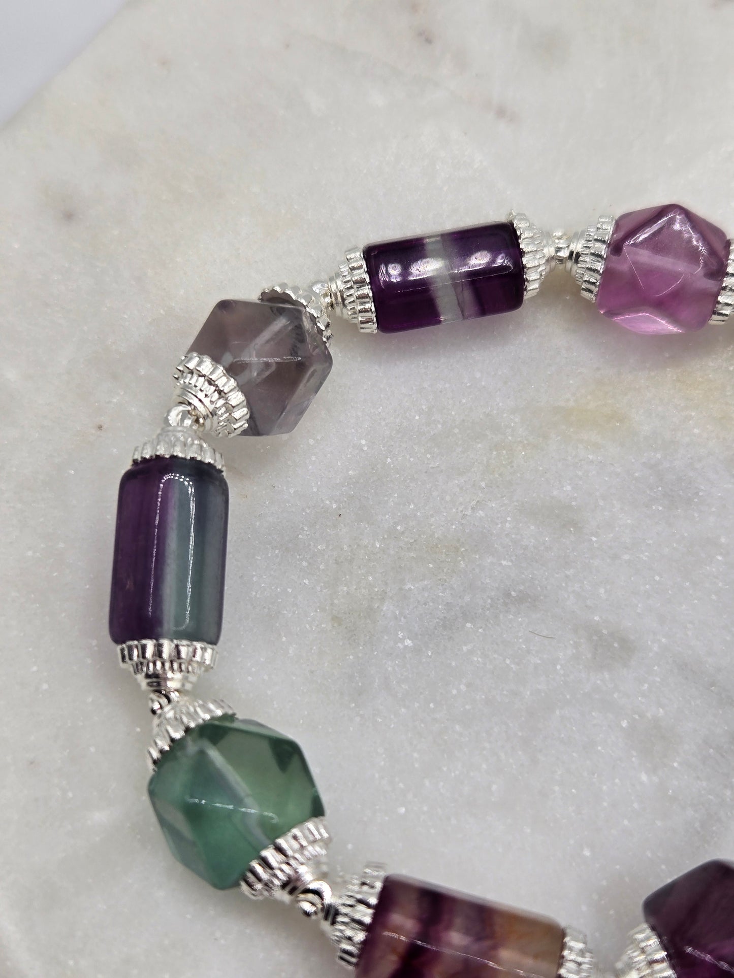 💜 Fluorite Necklace & Bracelet Set