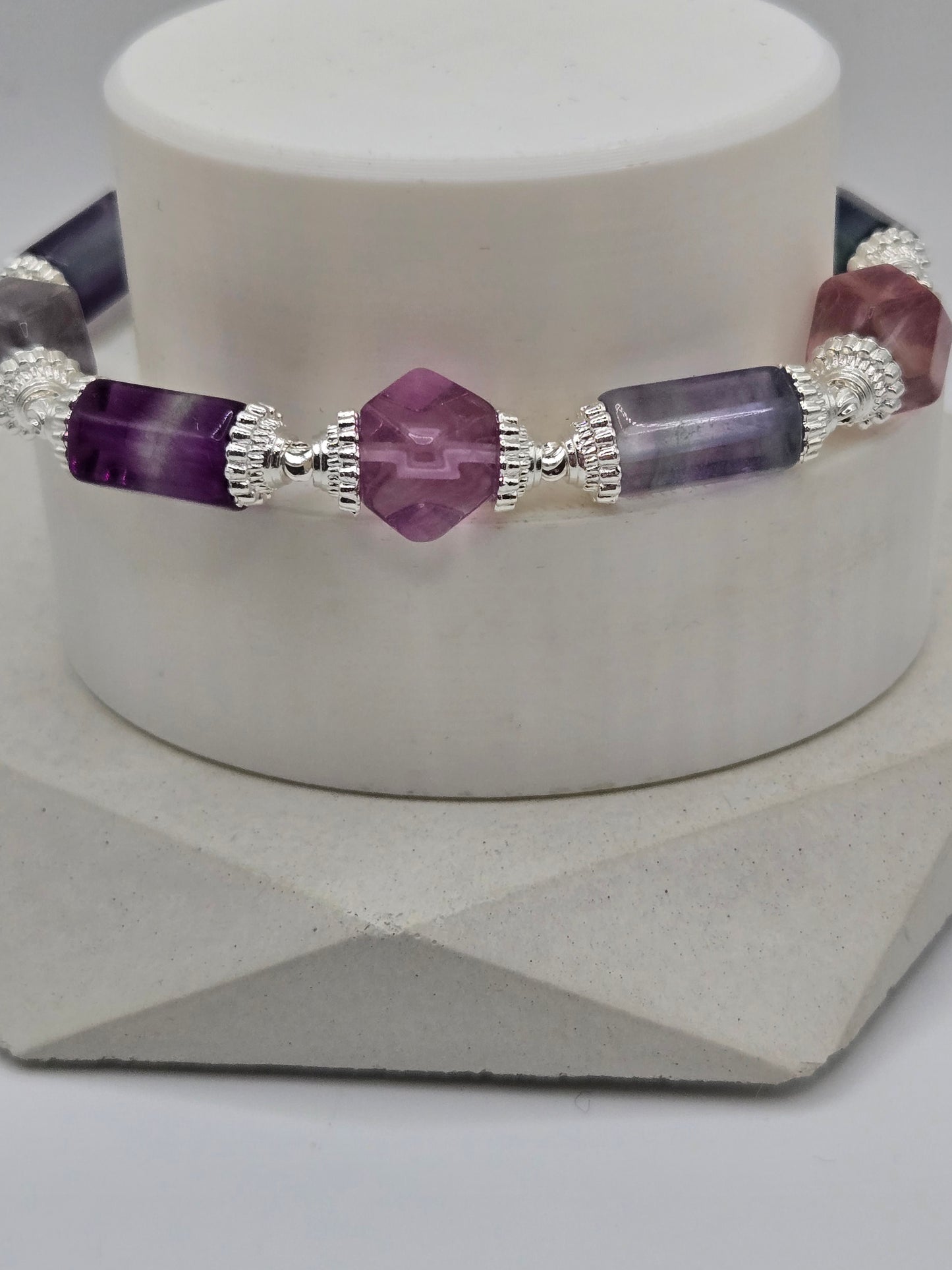 💜 Fluorite Necklace & Bracelet Set