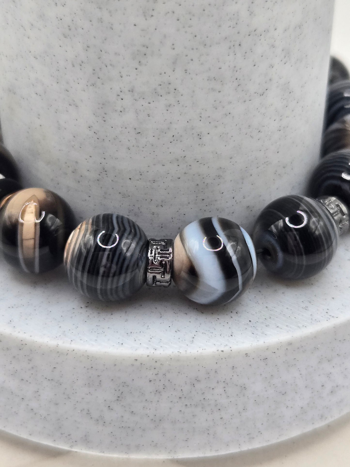 Black Banded Agate Bracelet