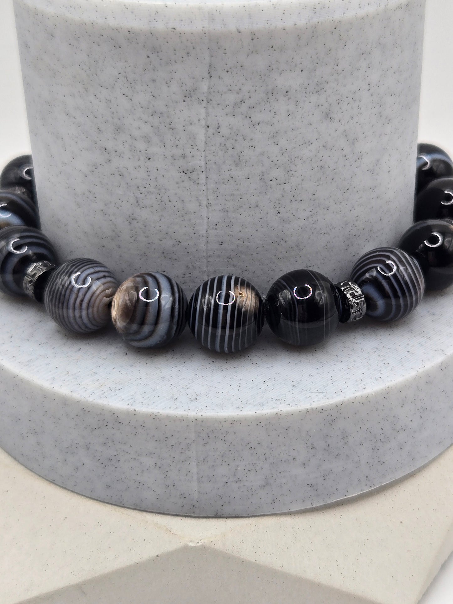 Black Banded Agate Bracelet