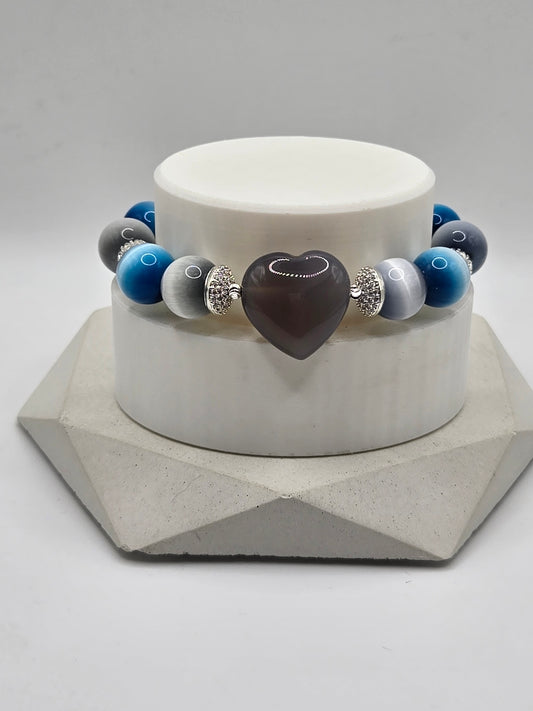 Blue and Gray Cateye Bracelet