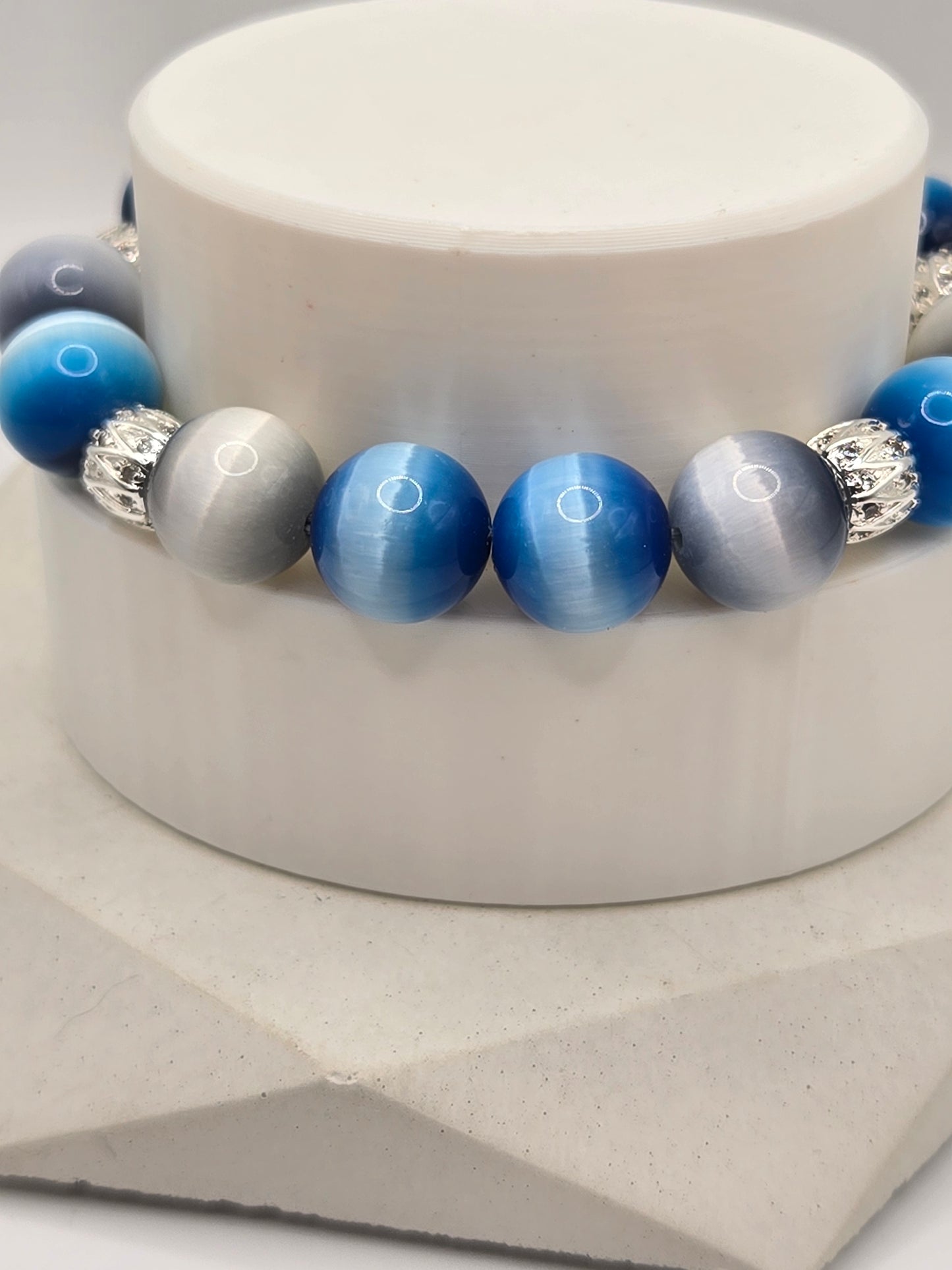 Blue and Gray Cateye Bracelet