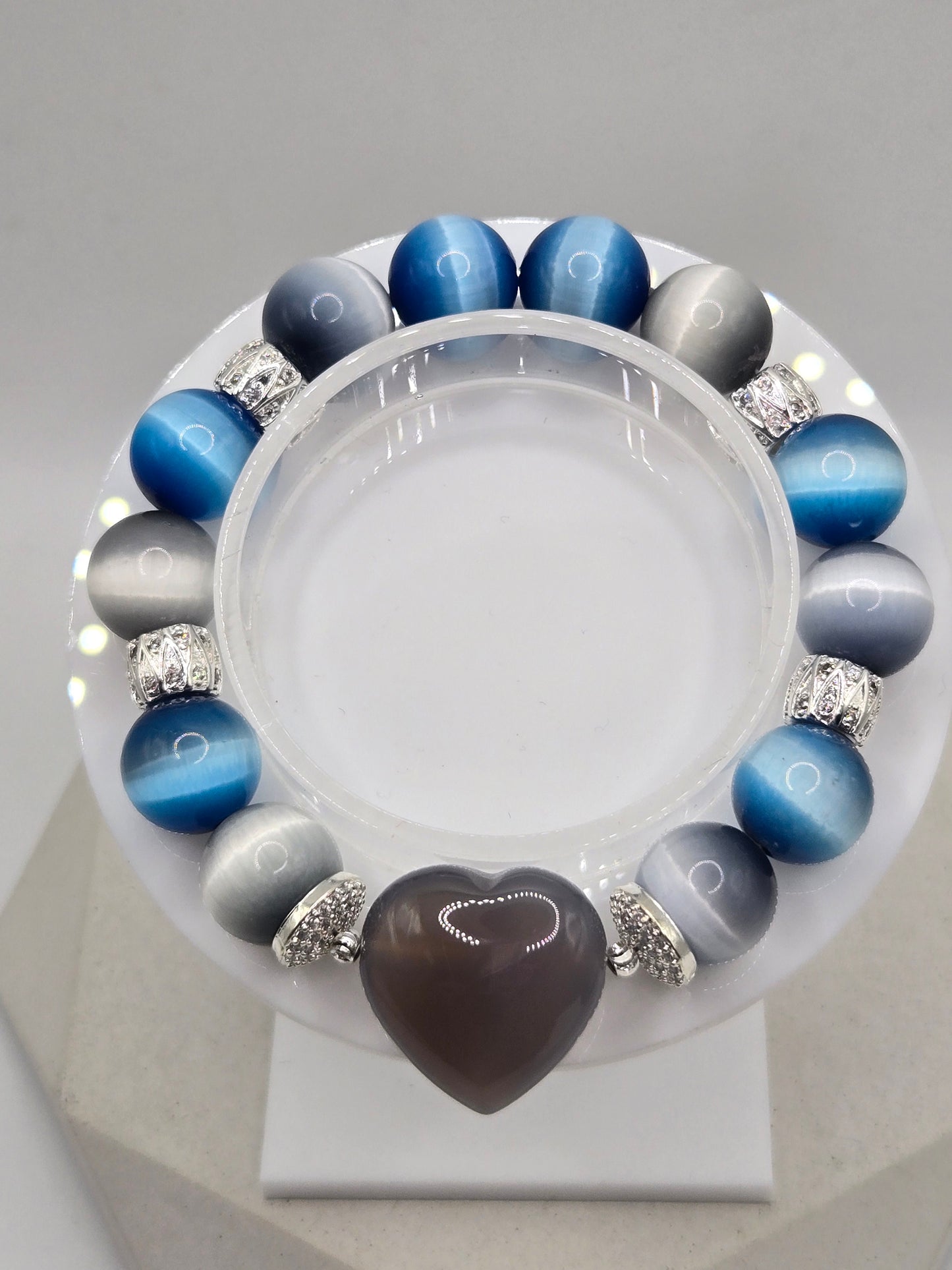 Blue and Gray Cateye Bracelet