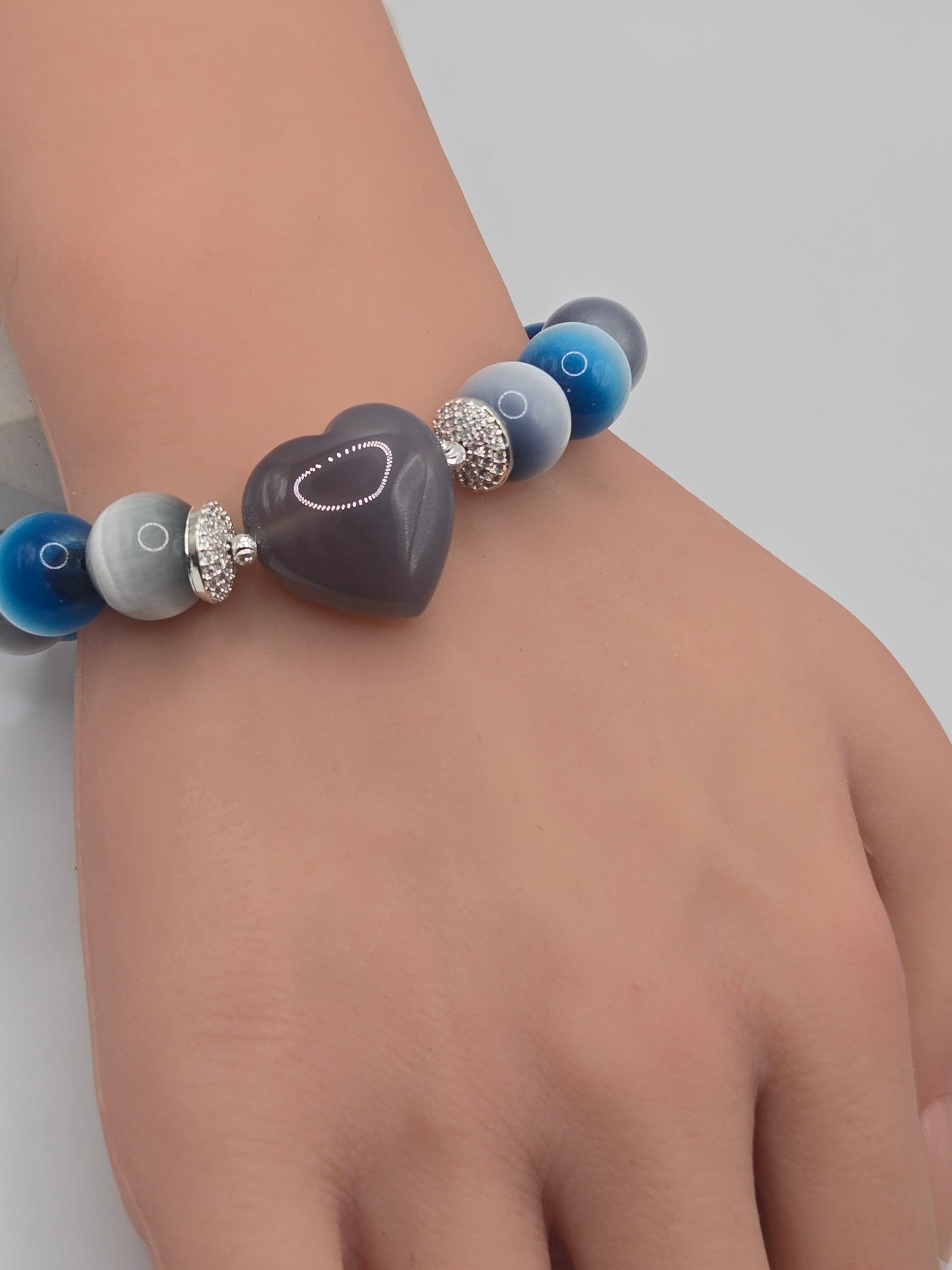 Blue and Gray Cateye Bracelet