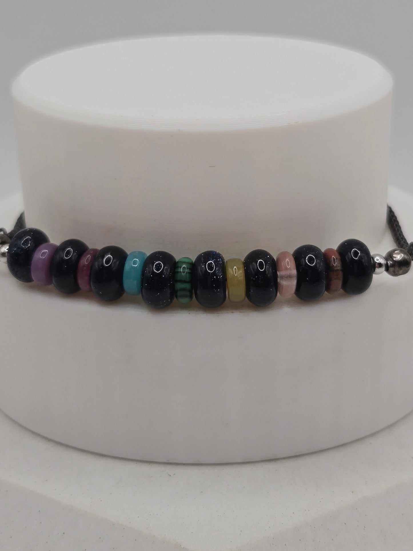 Blue Sandstone & Mixed Colorful Agate Bracelet