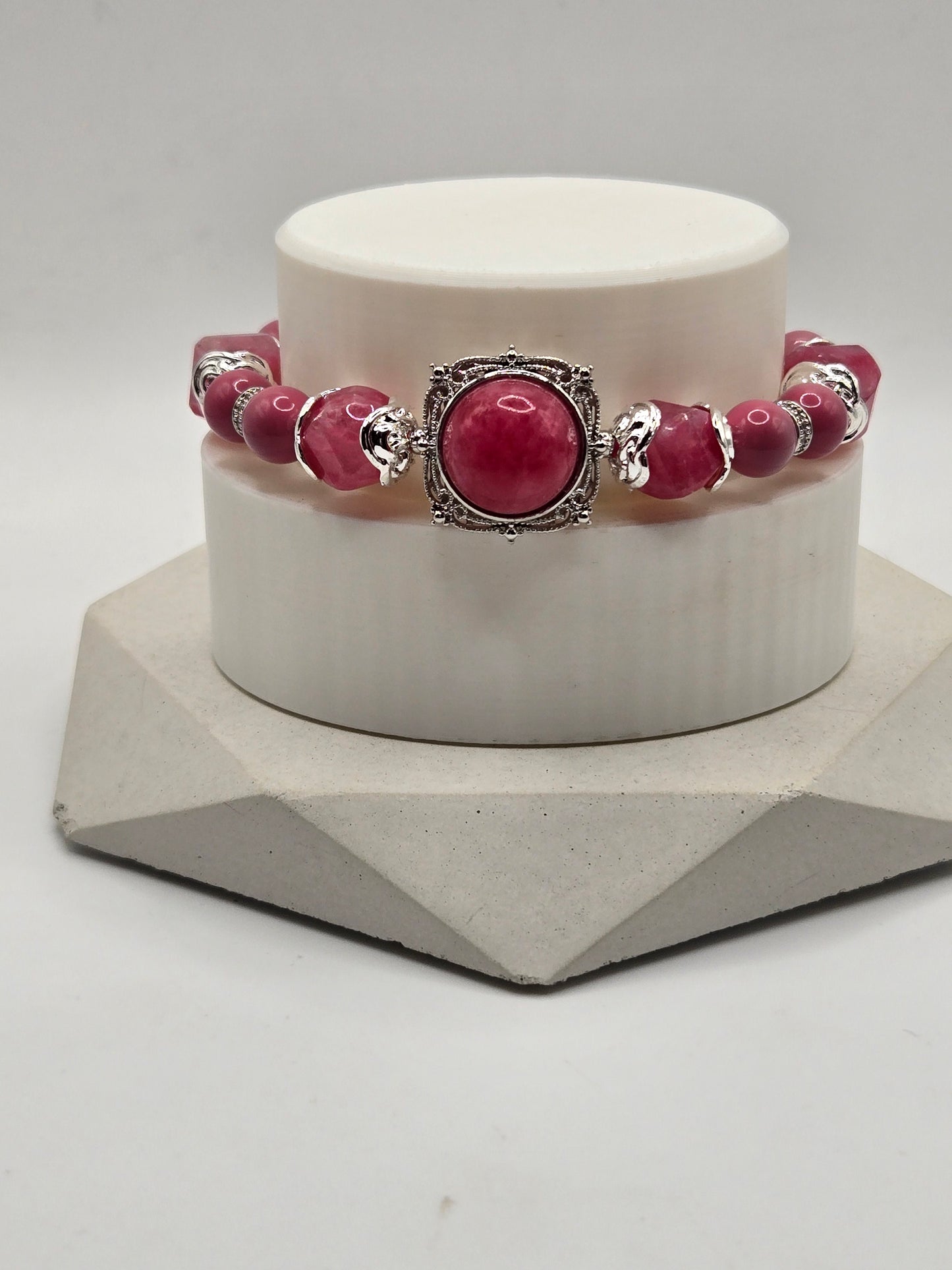 Mixed Shape Rhodonite Bracelet