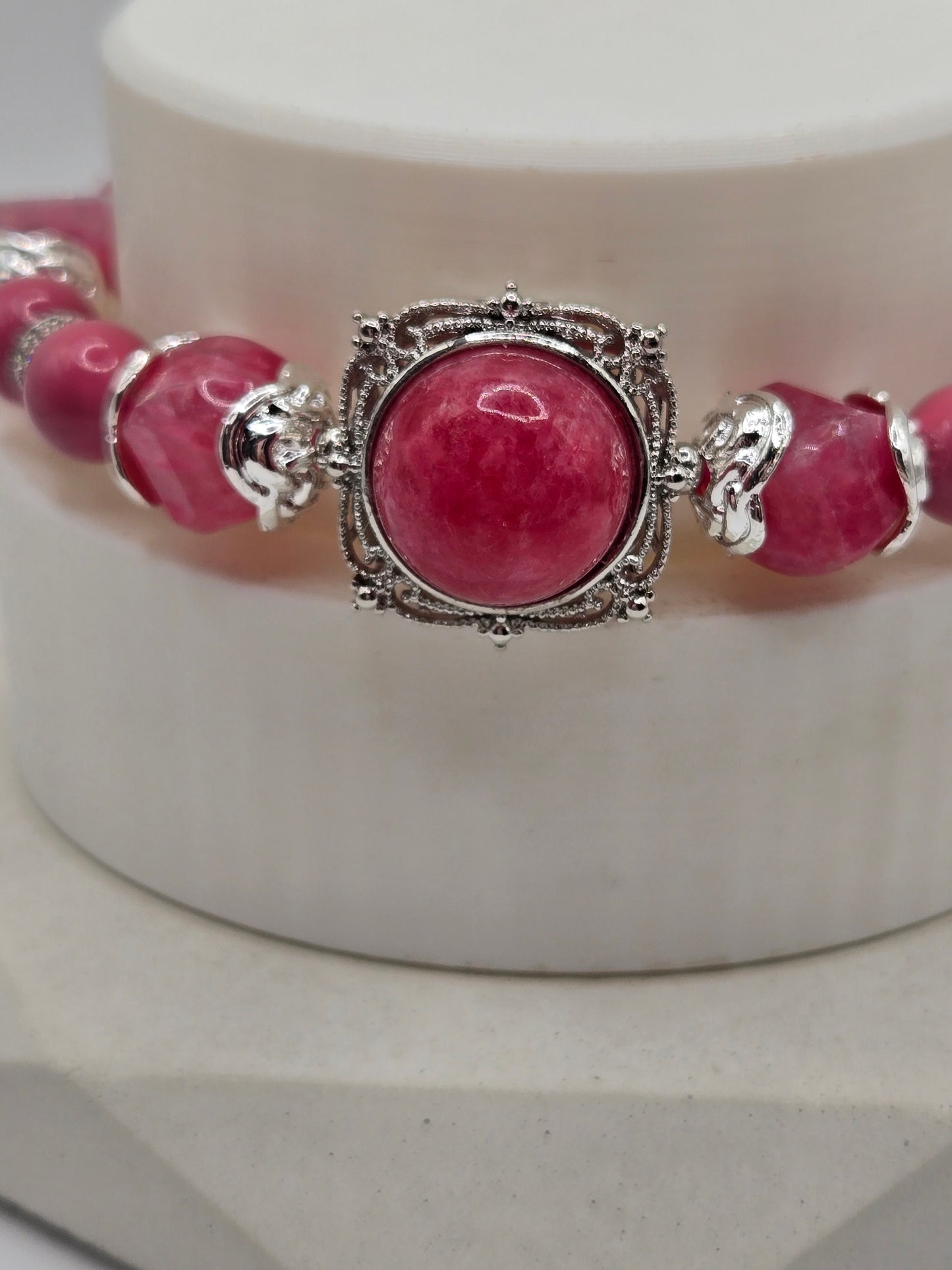 Mixed Shape Rhodonite Bracelet