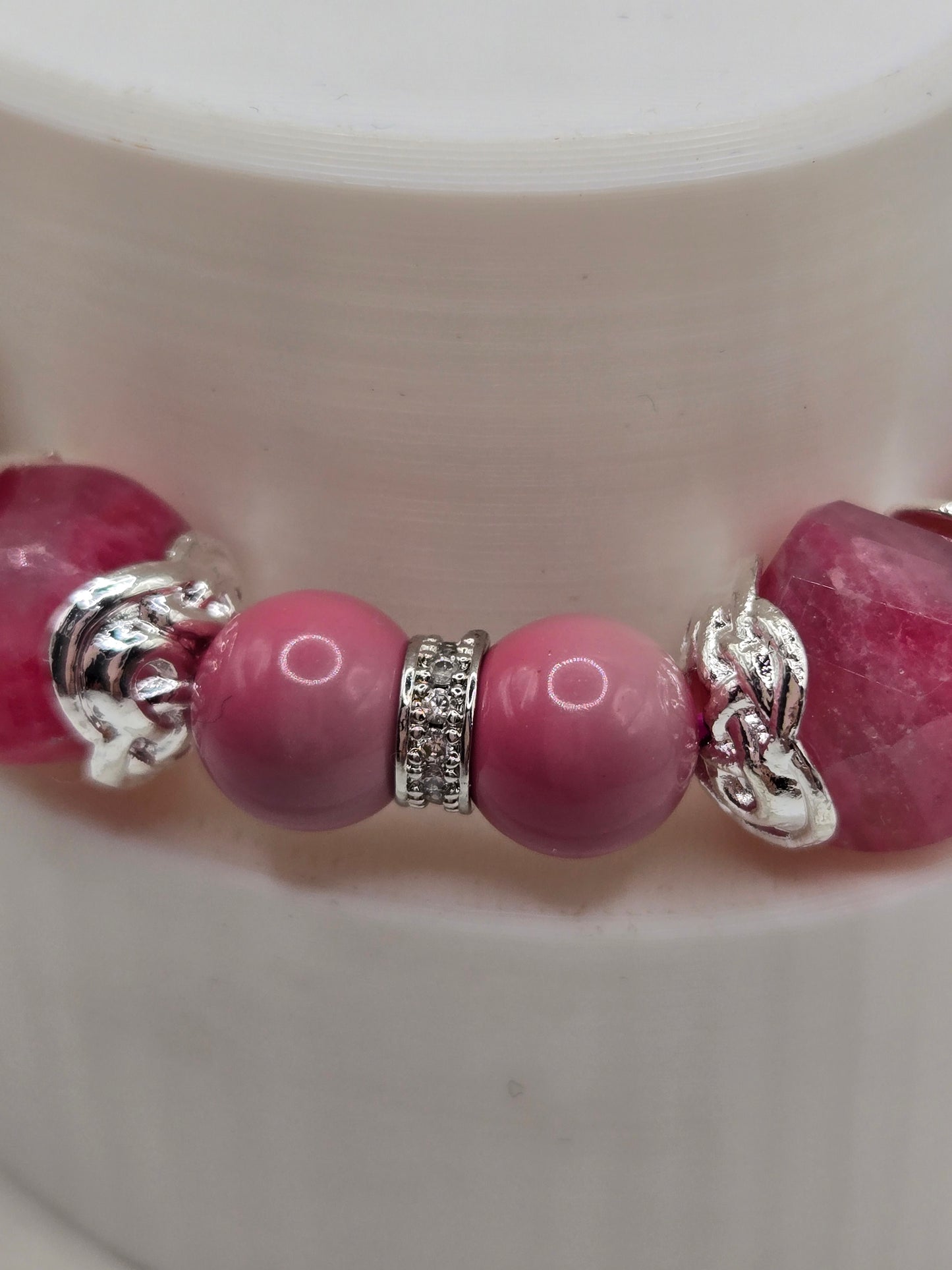 Mixed Shape Rhodonite Bracelet