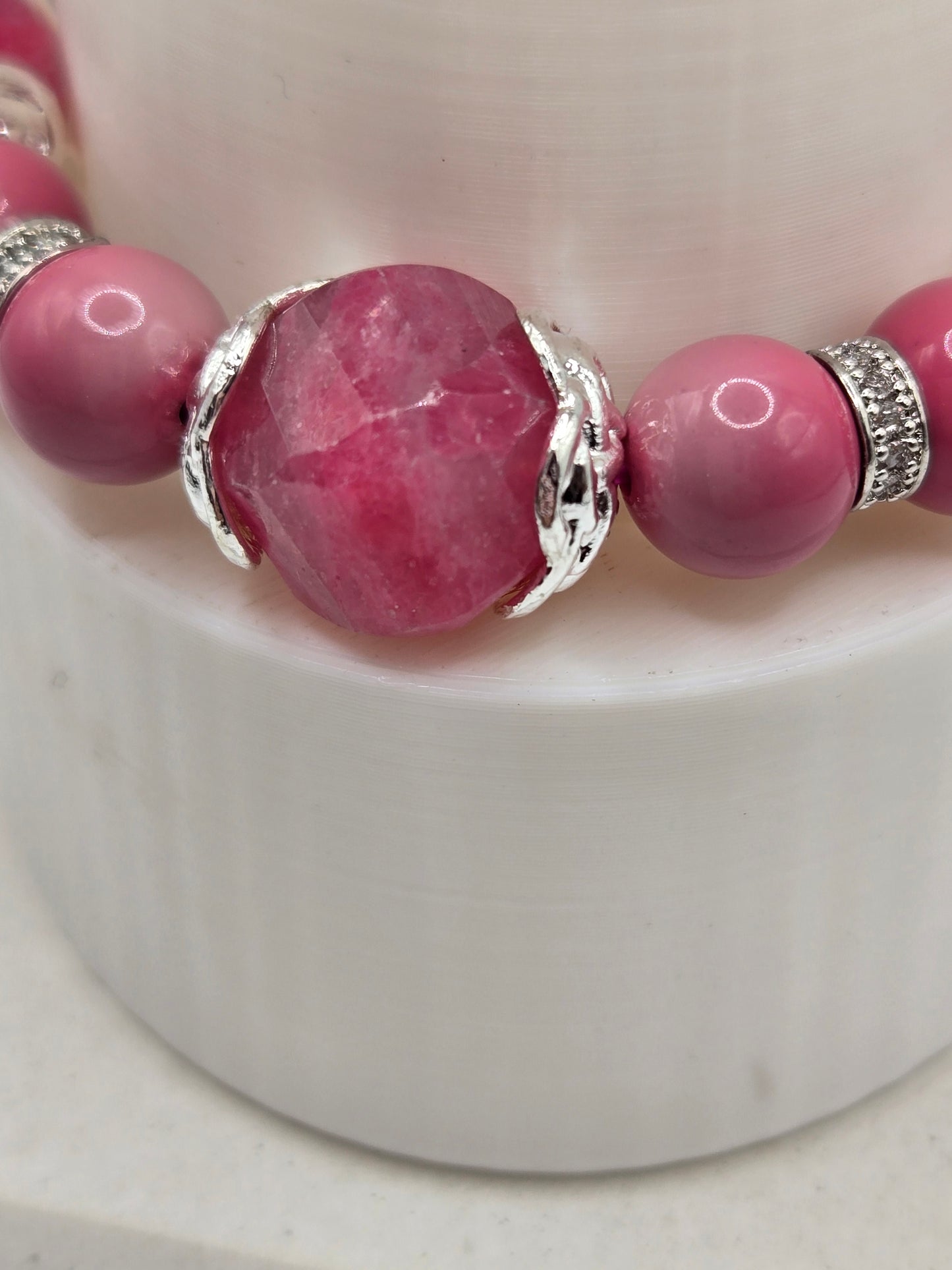 Mixed Shape Rhodonite Bracelet