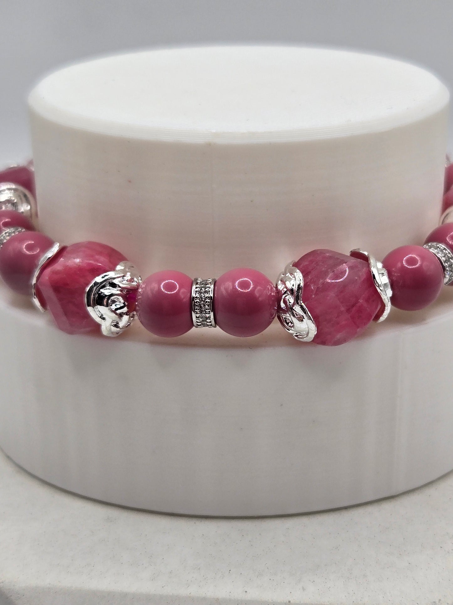 Mixed Shape Rhodonite Bracelet