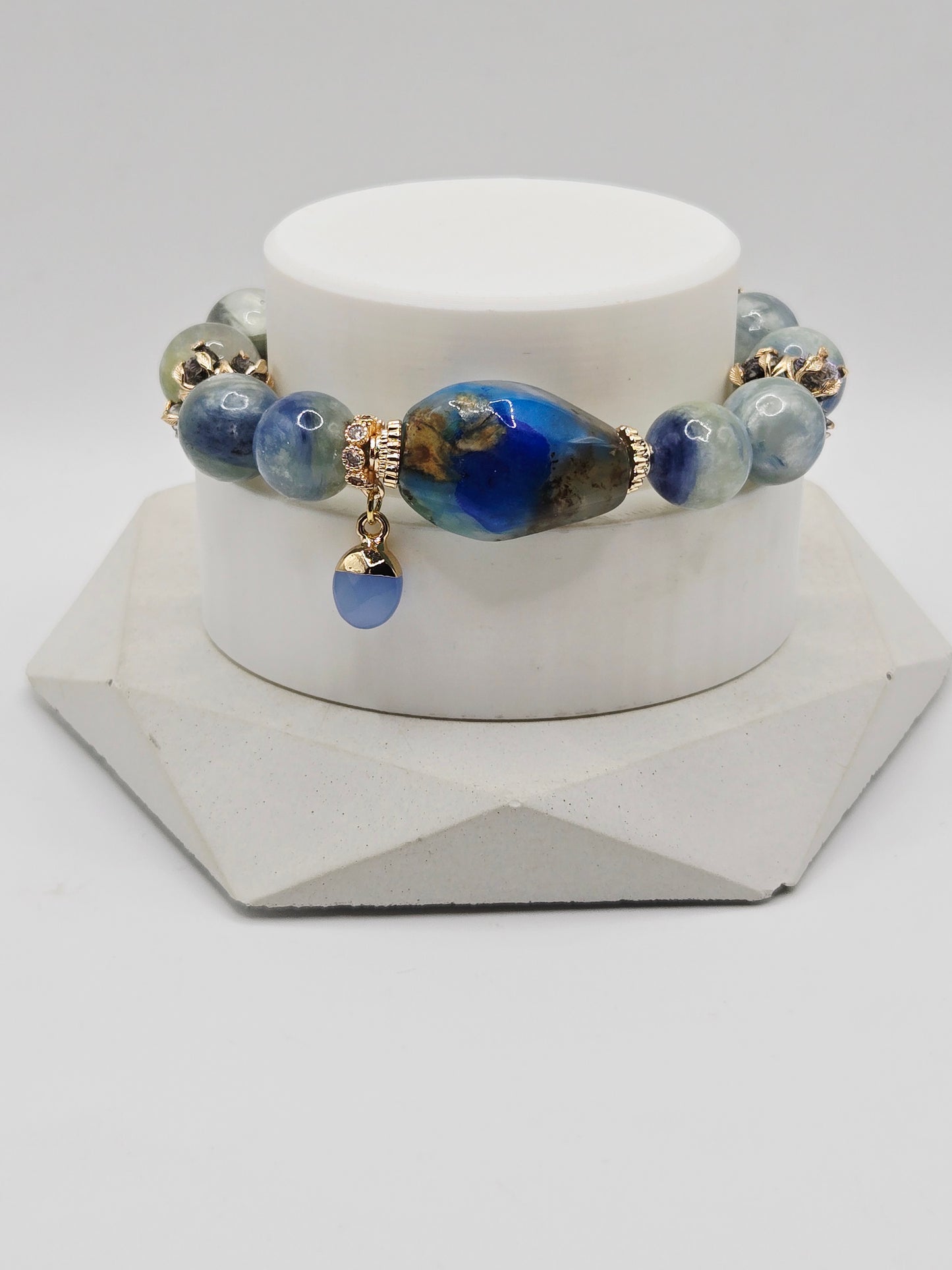 Monet Kyanite Bracelet with Freeform Phoenix Stone Focal