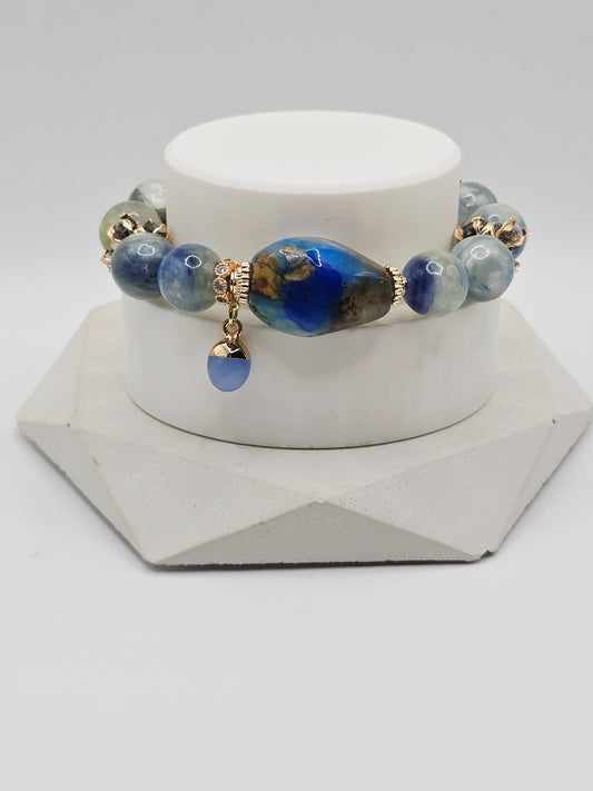 Monet Kyanite Bracelet with Freeform Phoenix Stone Focal