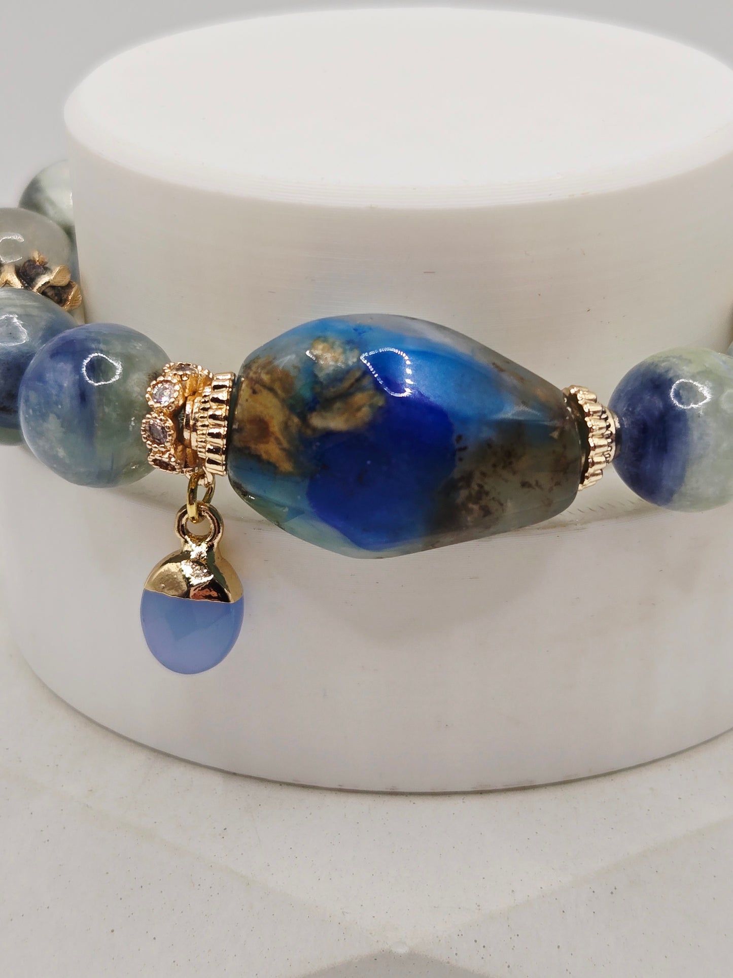 Monet Kyanite Bracelet with Freeform Phoenix Stone Focal