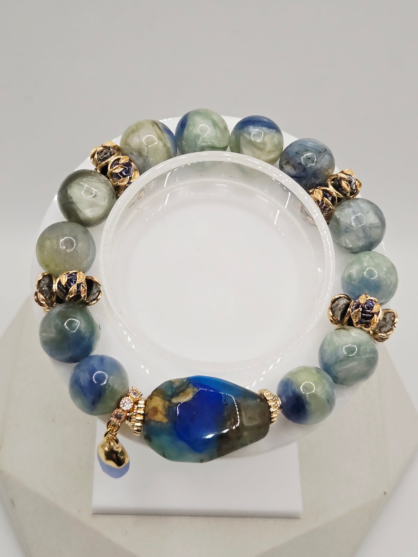 Monet Kyanite Bracelet with Freeform Phoenix Stone Focal