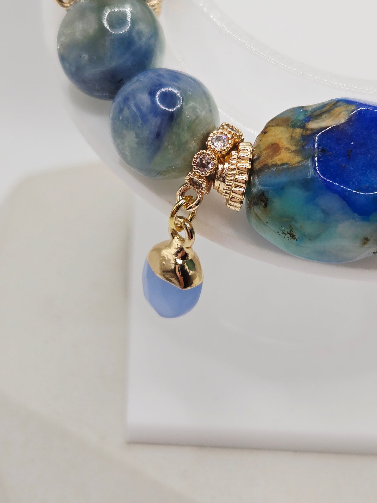 Monet Kyanite Bracelet with Freeform Phoenix Stone Focal