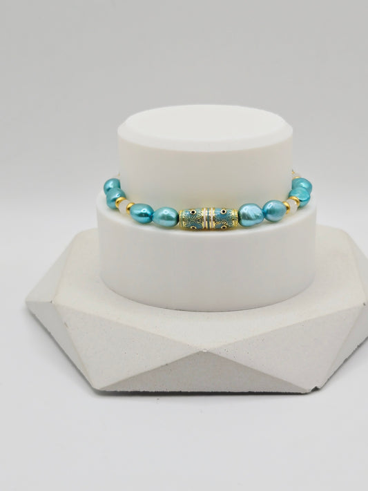 Tiffany Blue Pearl Bracelet