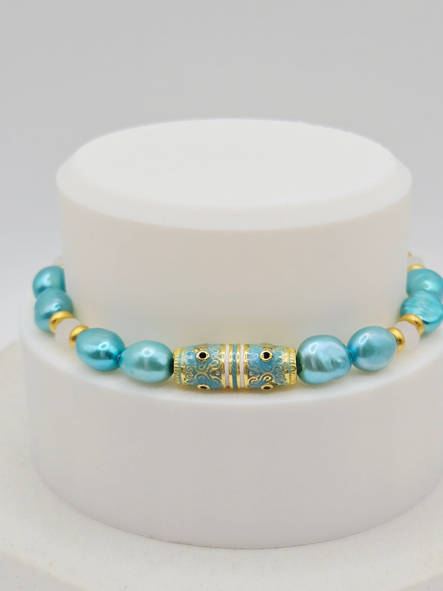 Tiffany Blue Pearl Bracelet
