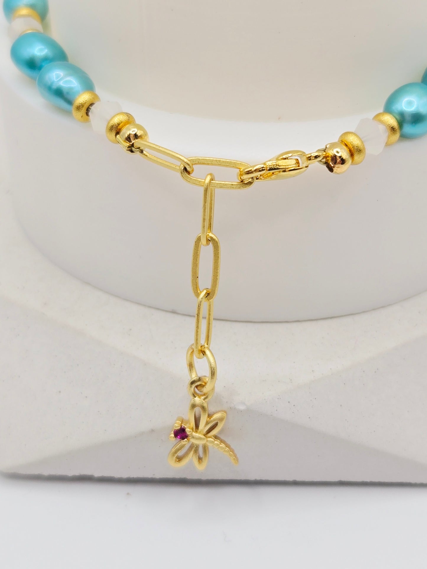 Tiffany Blue Pearl Bracelet