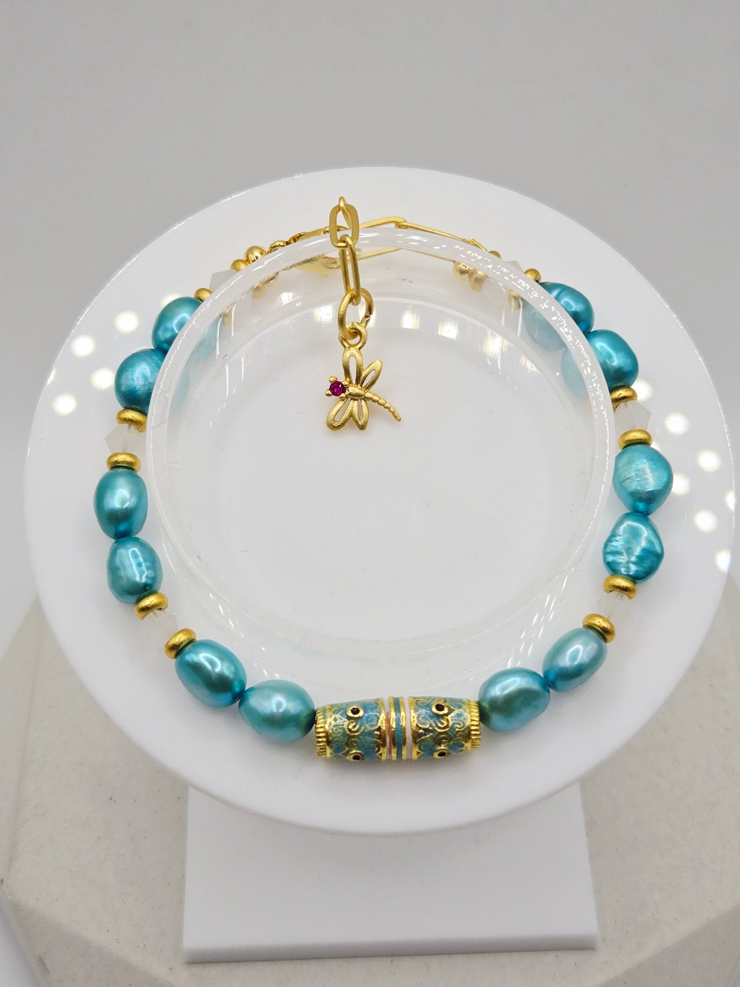 Tiffany Blue Pearl Bracelet