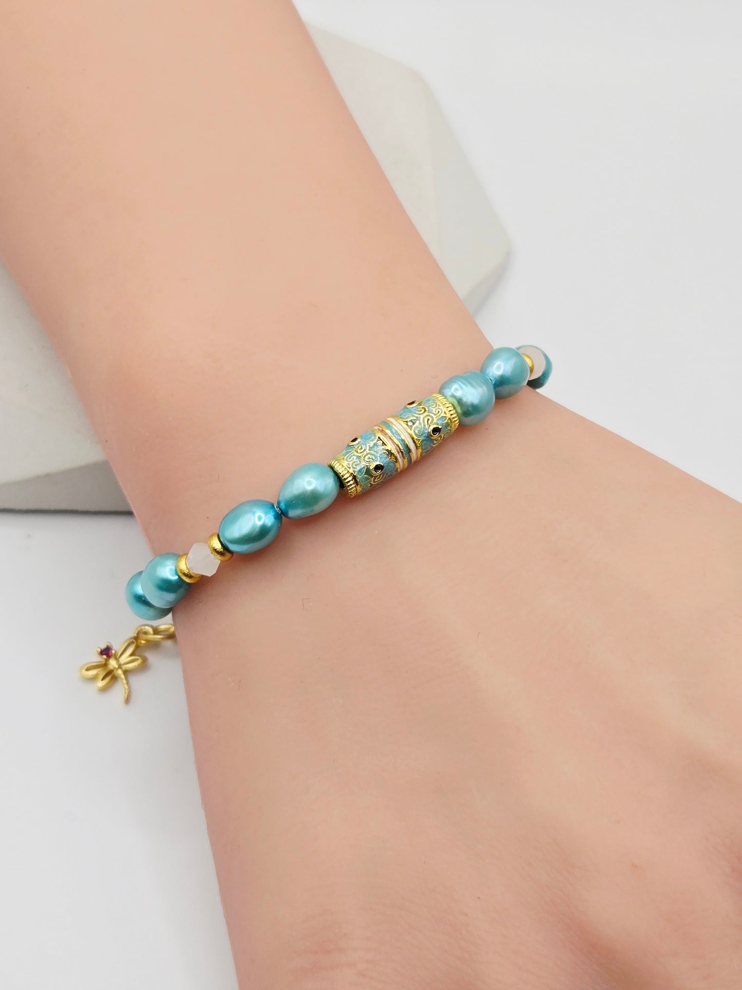Tiffany Blue Pearl Bracelet