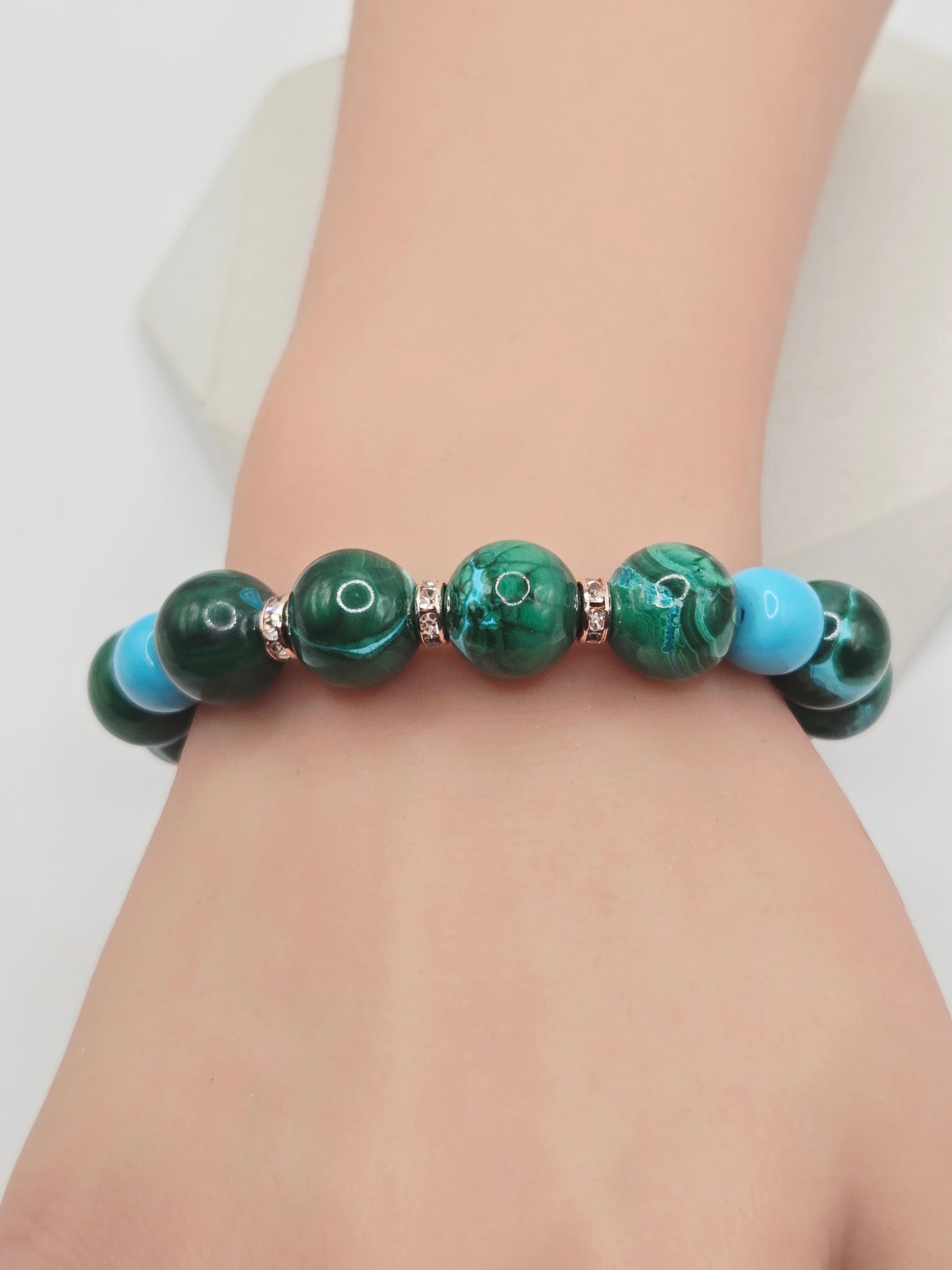 Silicon Malachite and Magnesite Bracelet