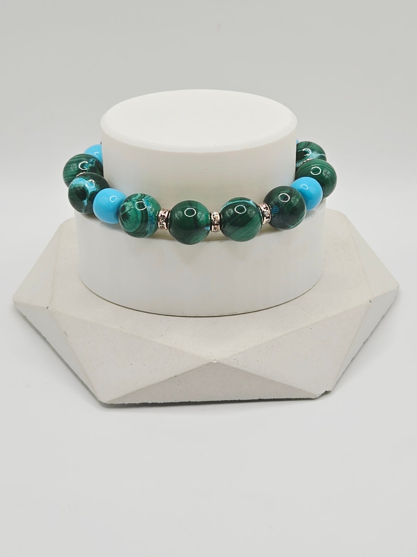 Silicon Malachite and Magnesite Bracelet