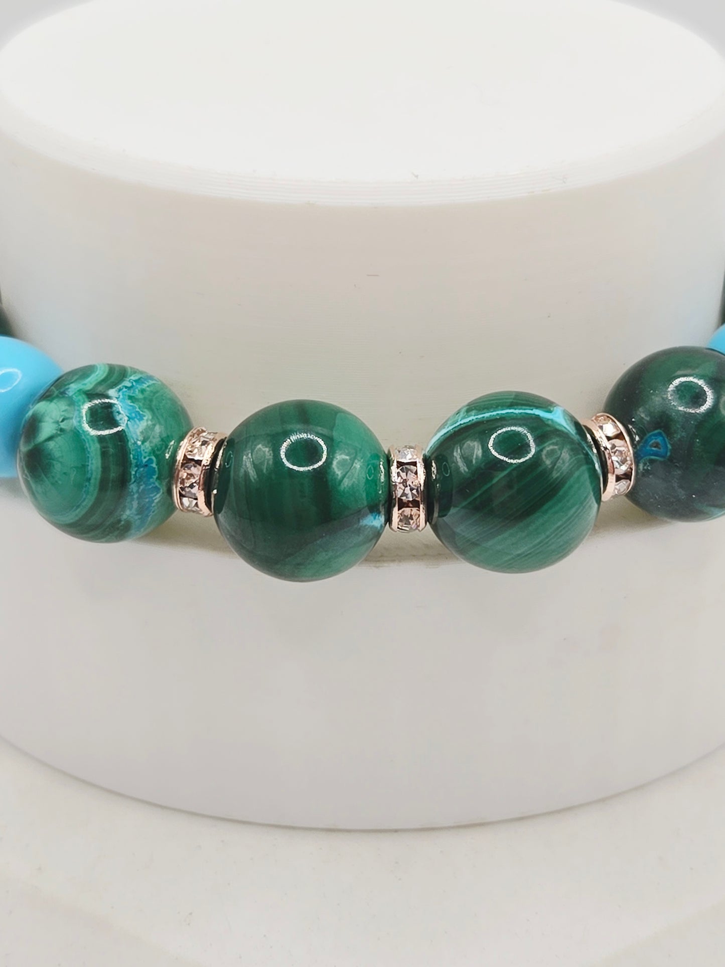 Silicon Malachite and Magnesite Bracelet