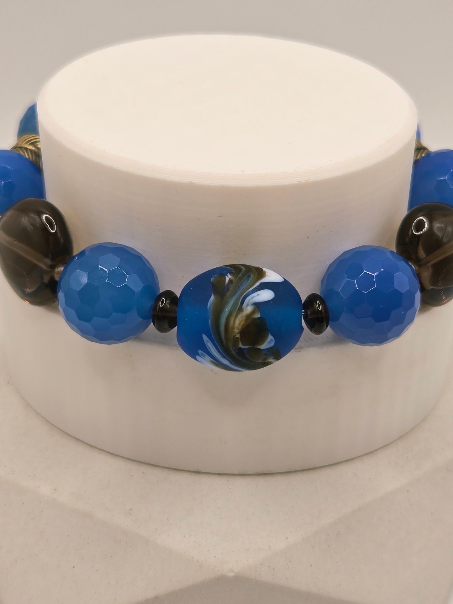 Royal Blue Faceted Agate Bracelet