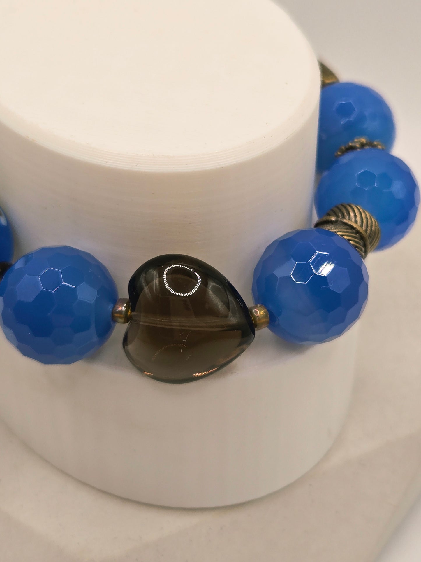 Royal Blue Faceted Agate Bracelet