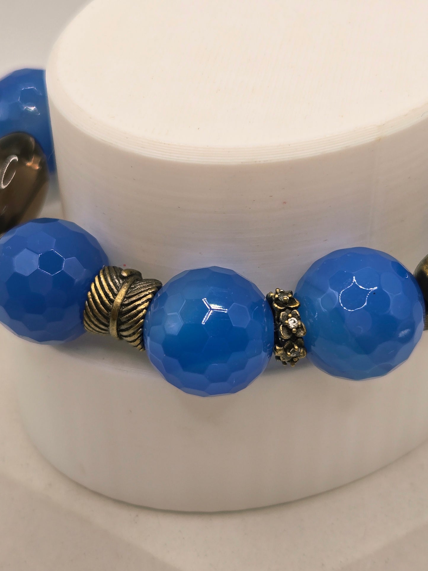 Royal Blue Faceted Agate Bracelet