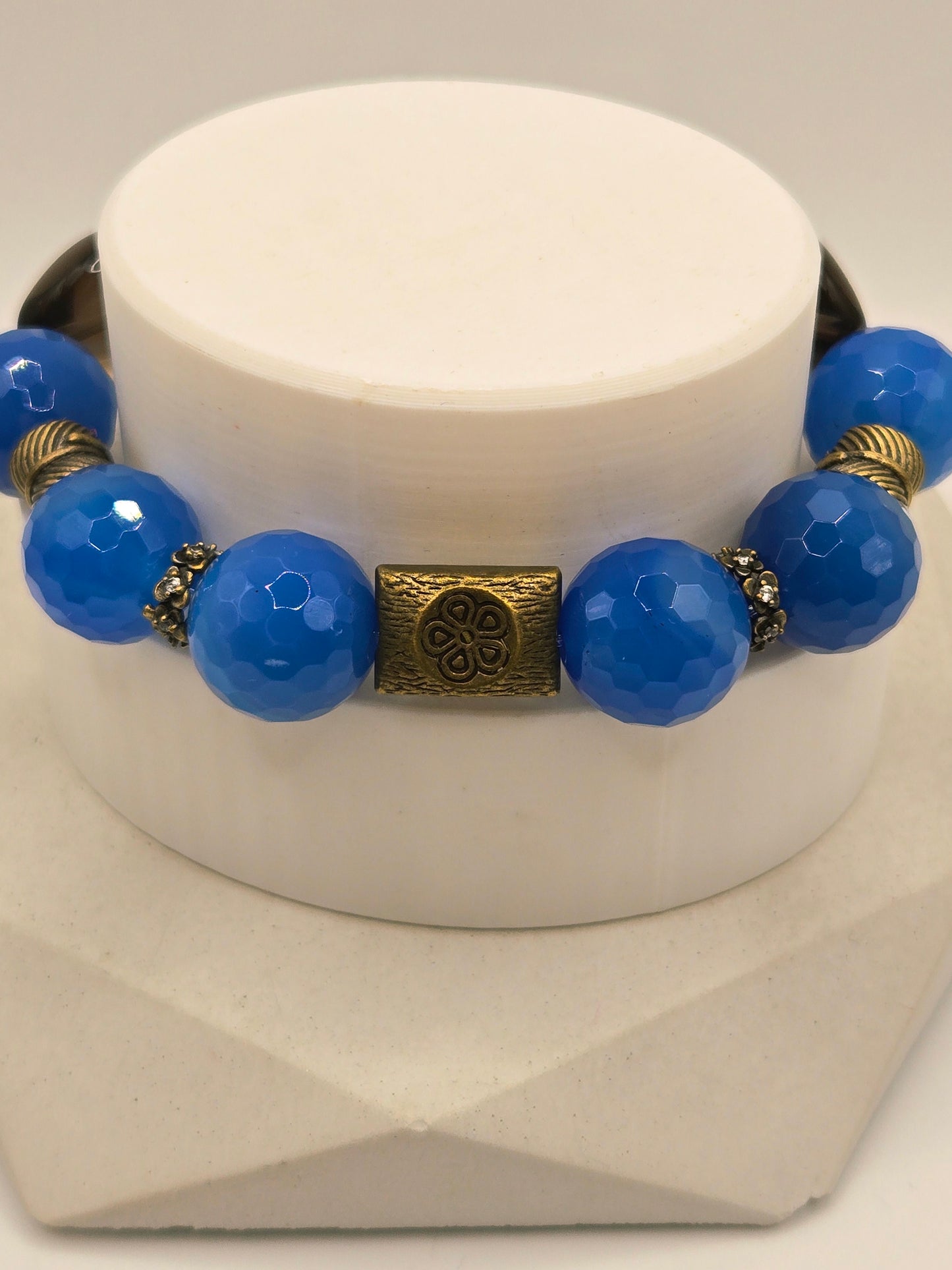 Royal Blue Faceted Agate Bracelet