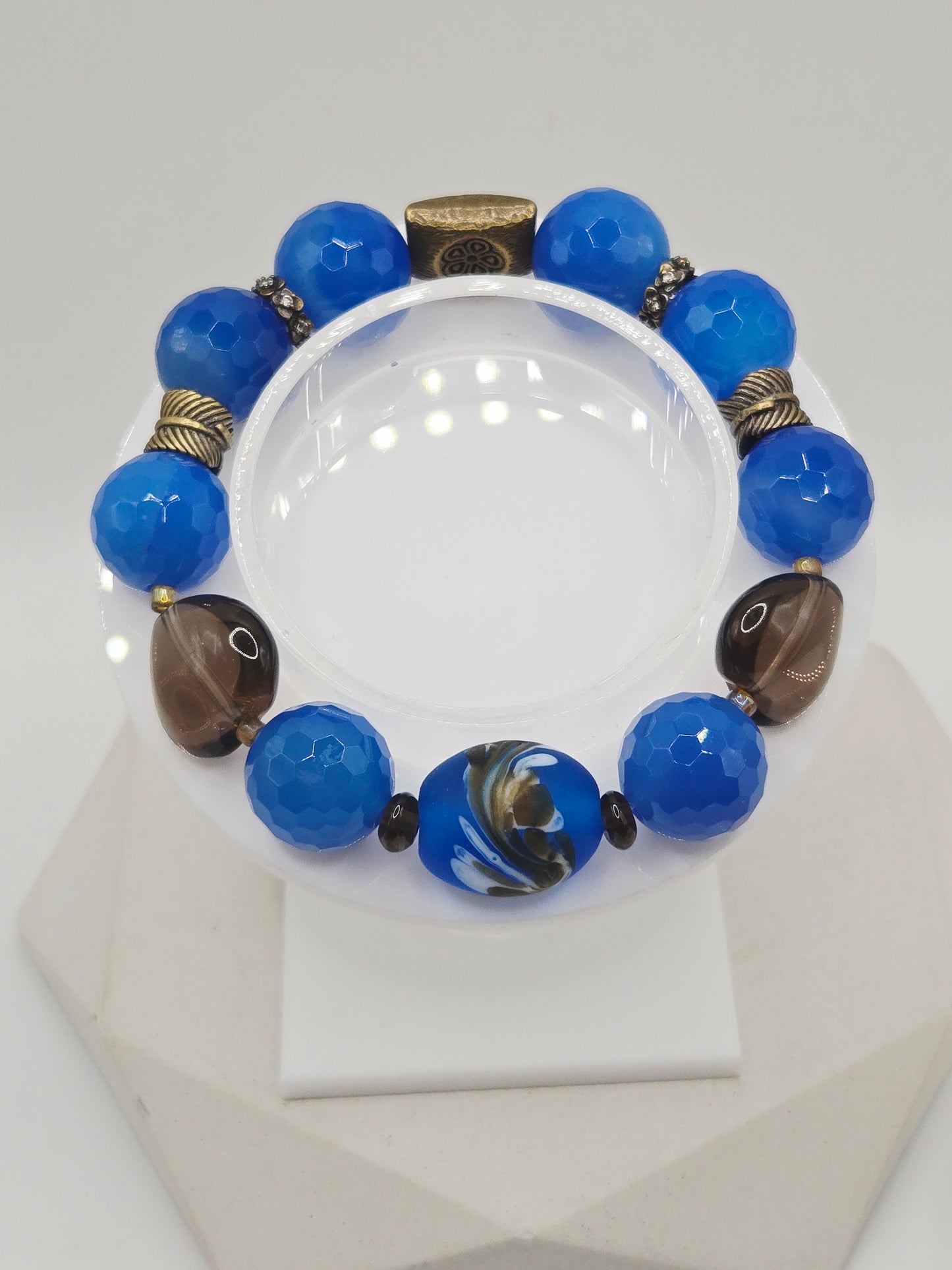 Royal Blue Faceted Agate Bracelet