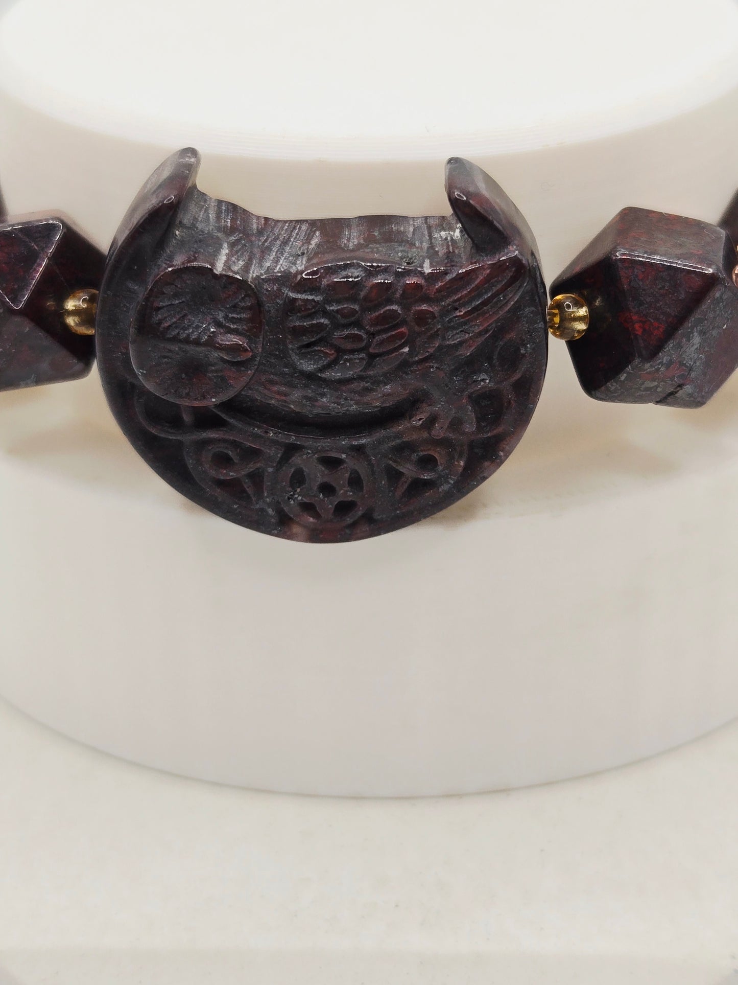 Red Eden Owl Bracelet with Citrine