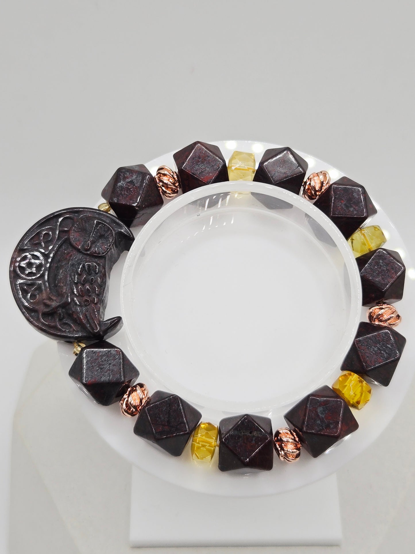 Red Eden Owl Bracelet with Citrine