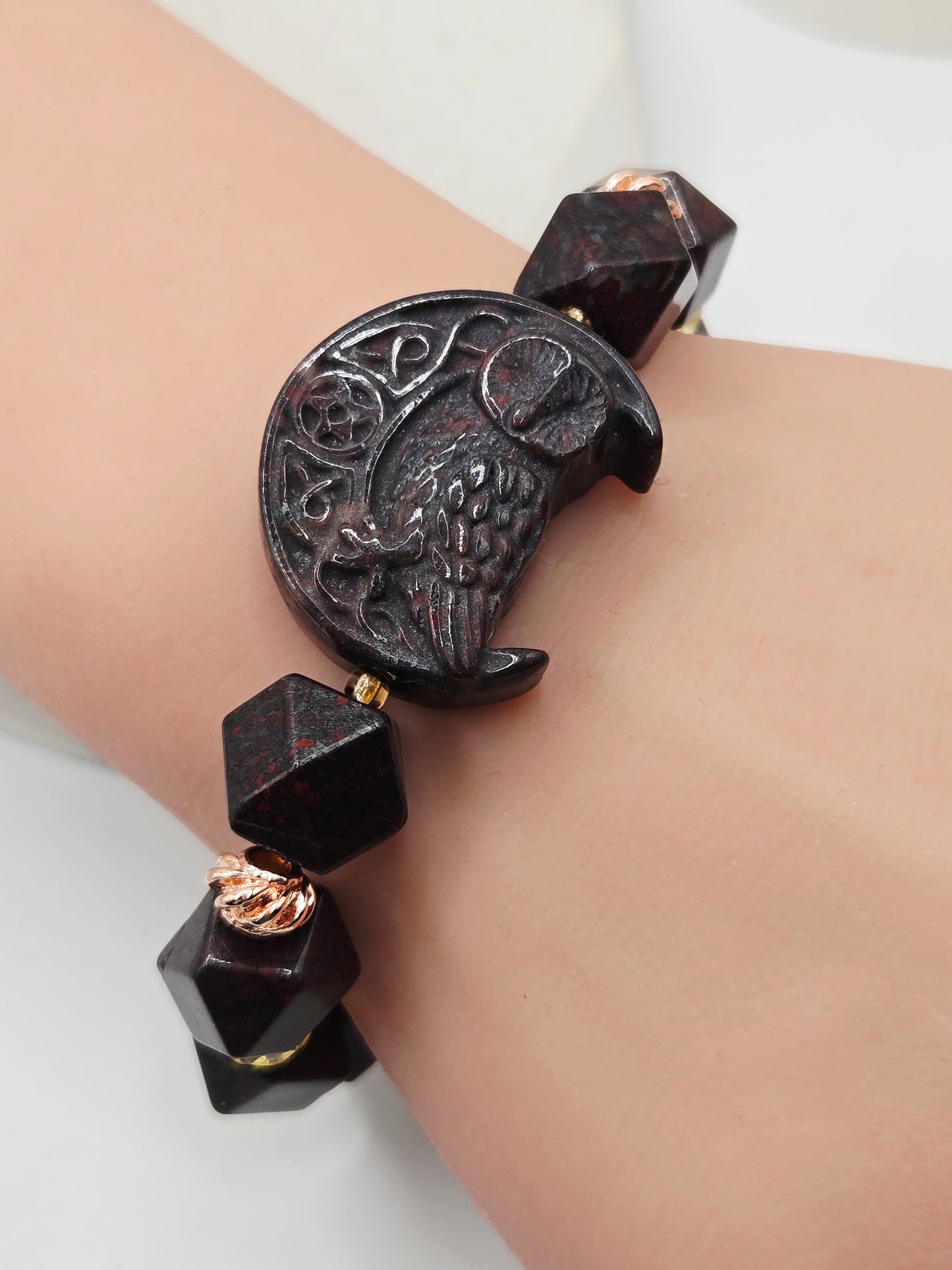 Red Eden Owl Bracelet with Citrine